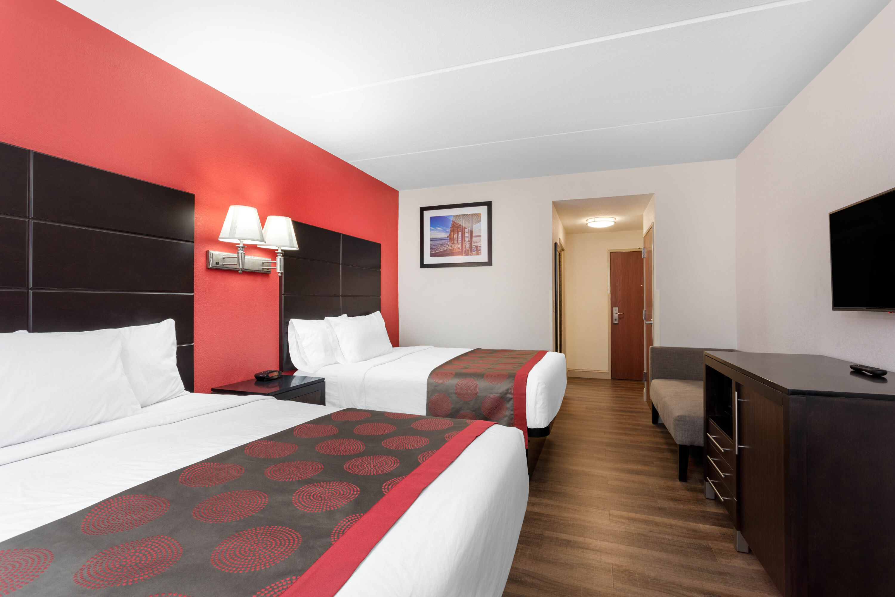 Guest room at the Ramada by Wyndham Panama City in Panama City, Florida