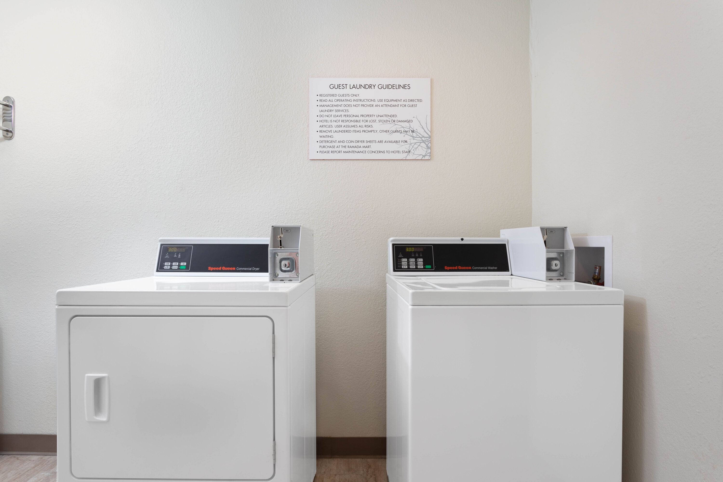 Laundry facilities at Ramada by Wyndham Panama City in Panama City, Florida