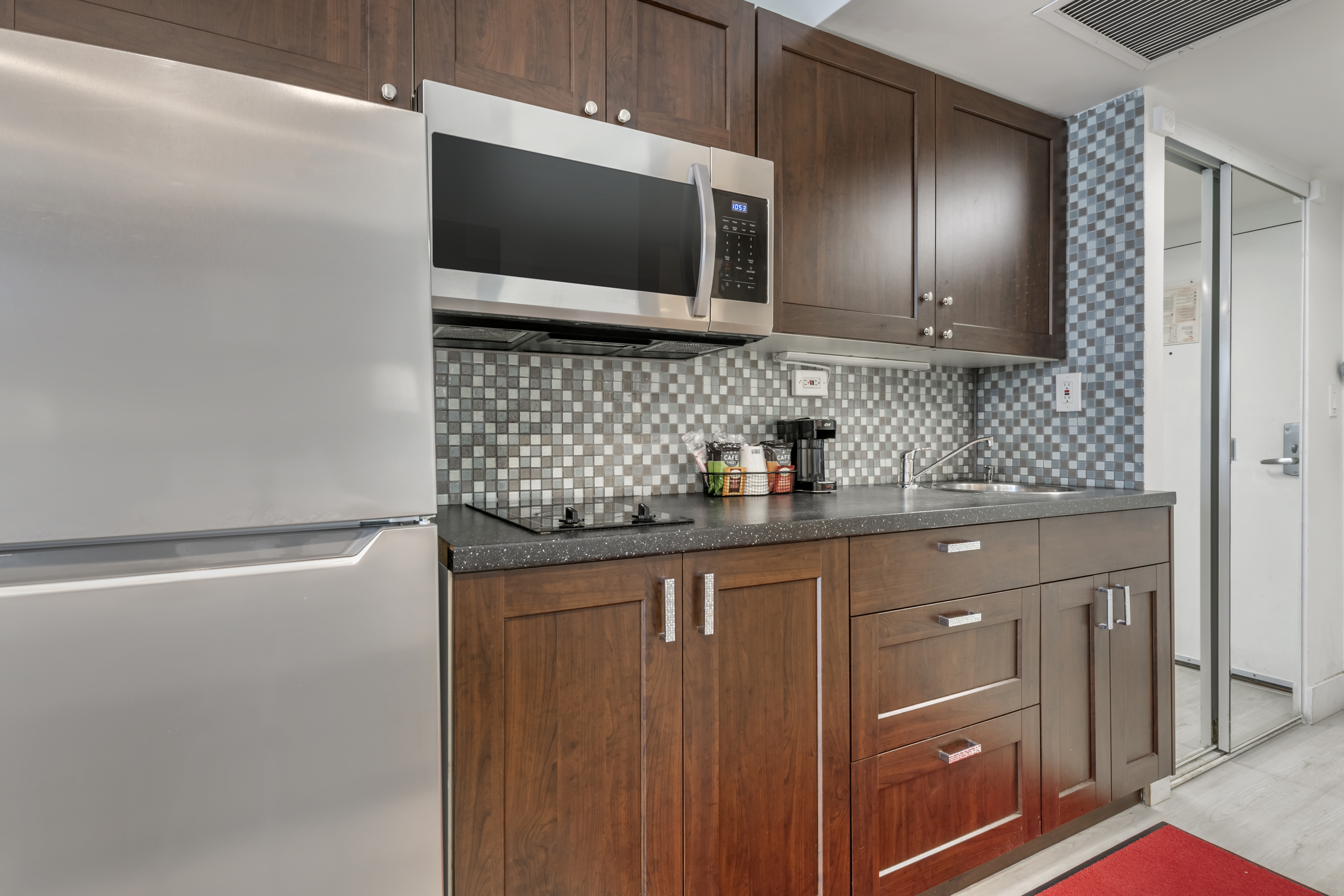 Guest room at the Ramada Plaza by Wyndham Marco Polo Beach Resort in Sunny Isles Beach, Florida