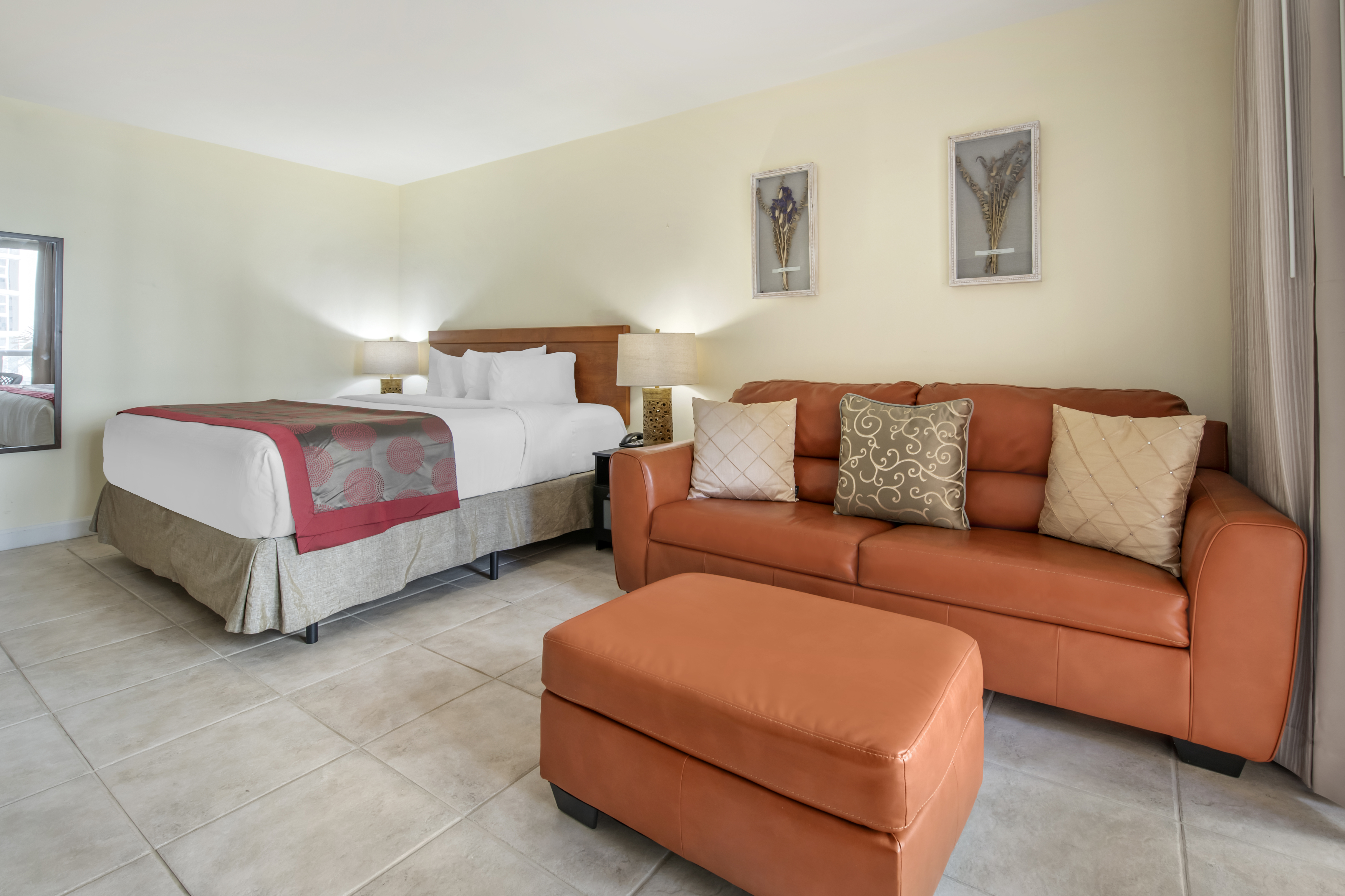 Guest room at the Ramada Plaza by Wyndham Marco Polo Beach Resort in Sunny Isles Beach, Florida