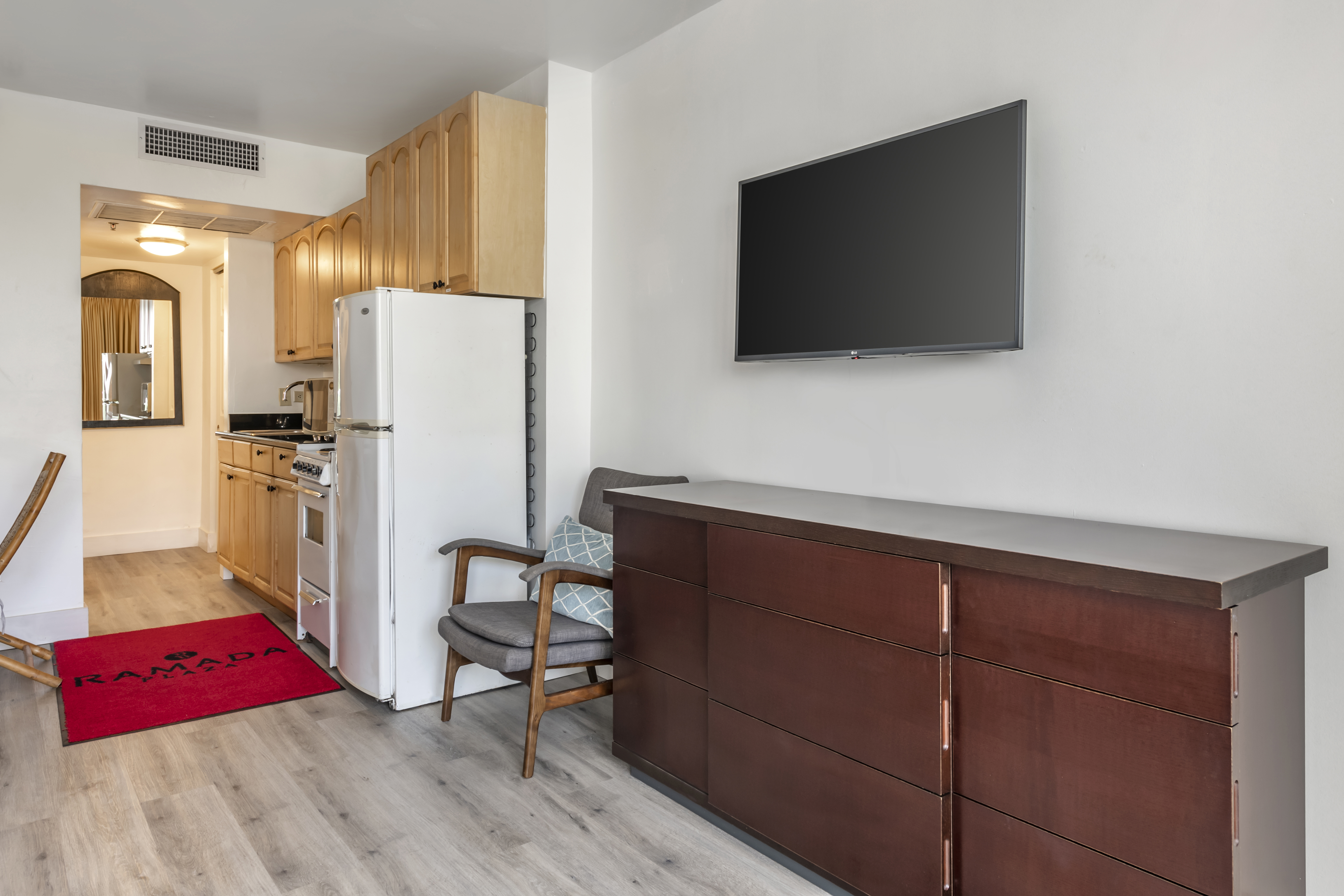 Guest room at the Ramada Plaza by Wyndham Marco Polo Beach Resort in Sunny Isles Beach, Florida