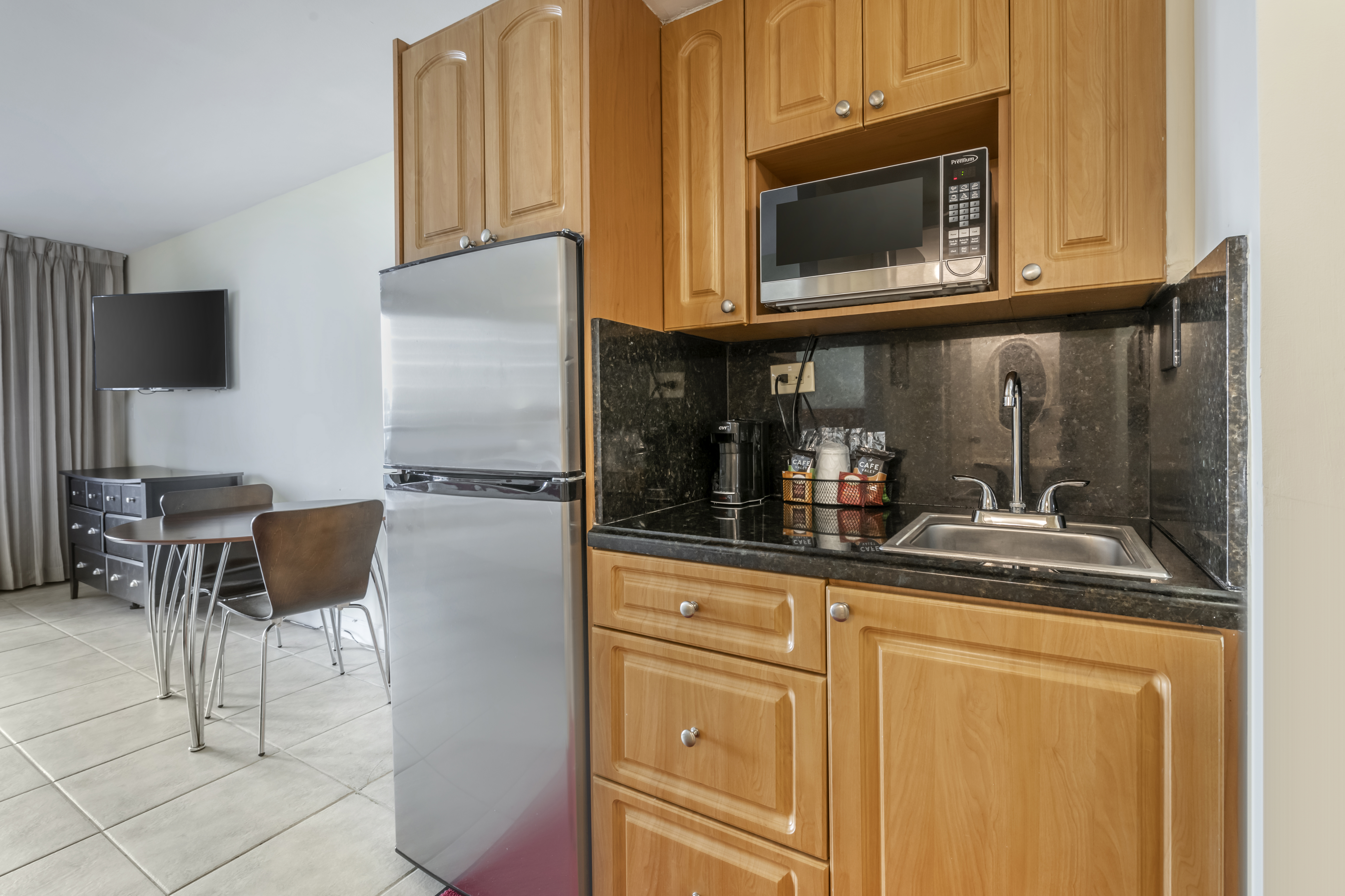 Guest room at the Ramada Plaza by Wyndham Marco Polo Beach Resort in Sunny Isles Beach, Florida