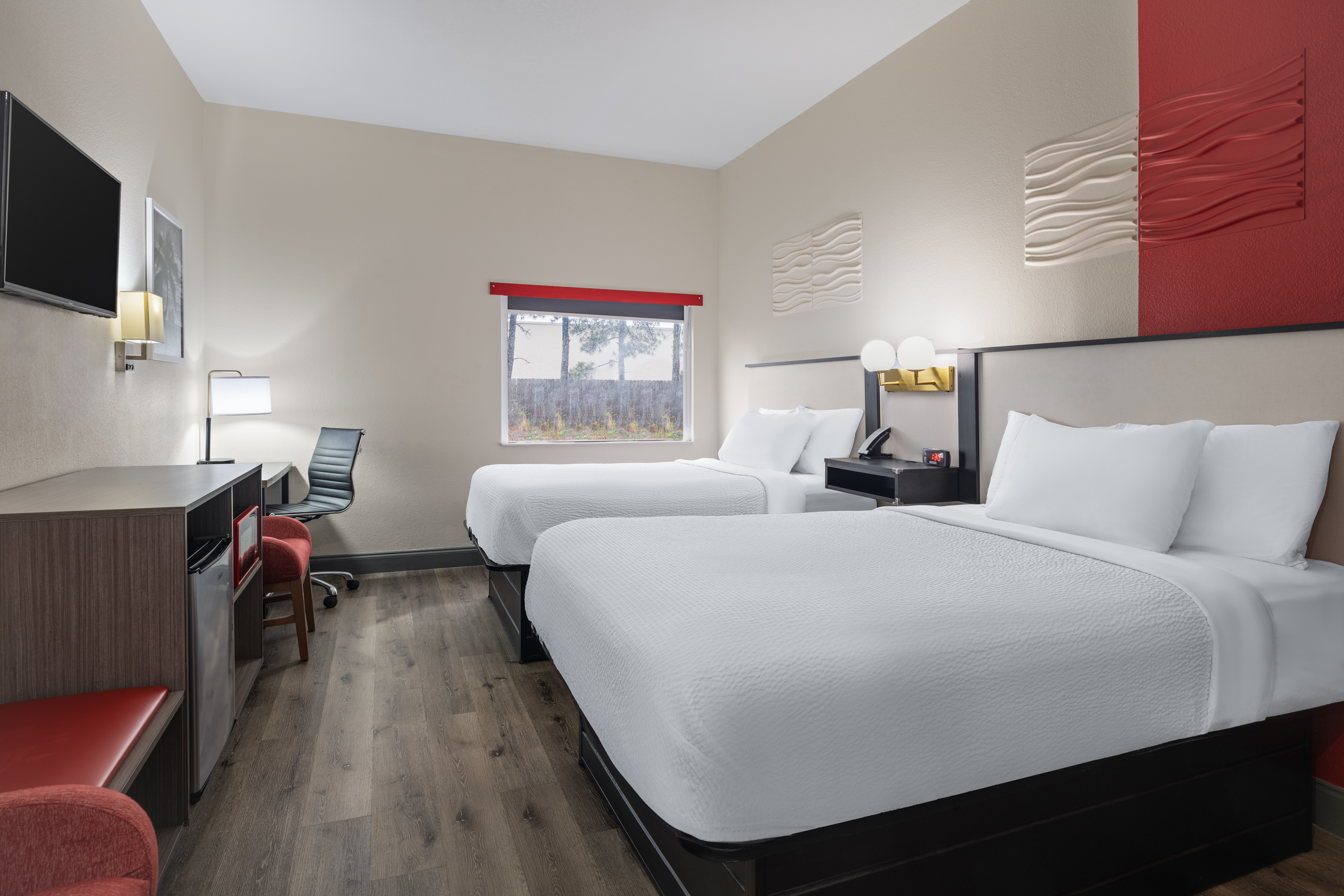 Guest room at the Ramada by Wyndham Locust Grove in Locust Grove, Georgia