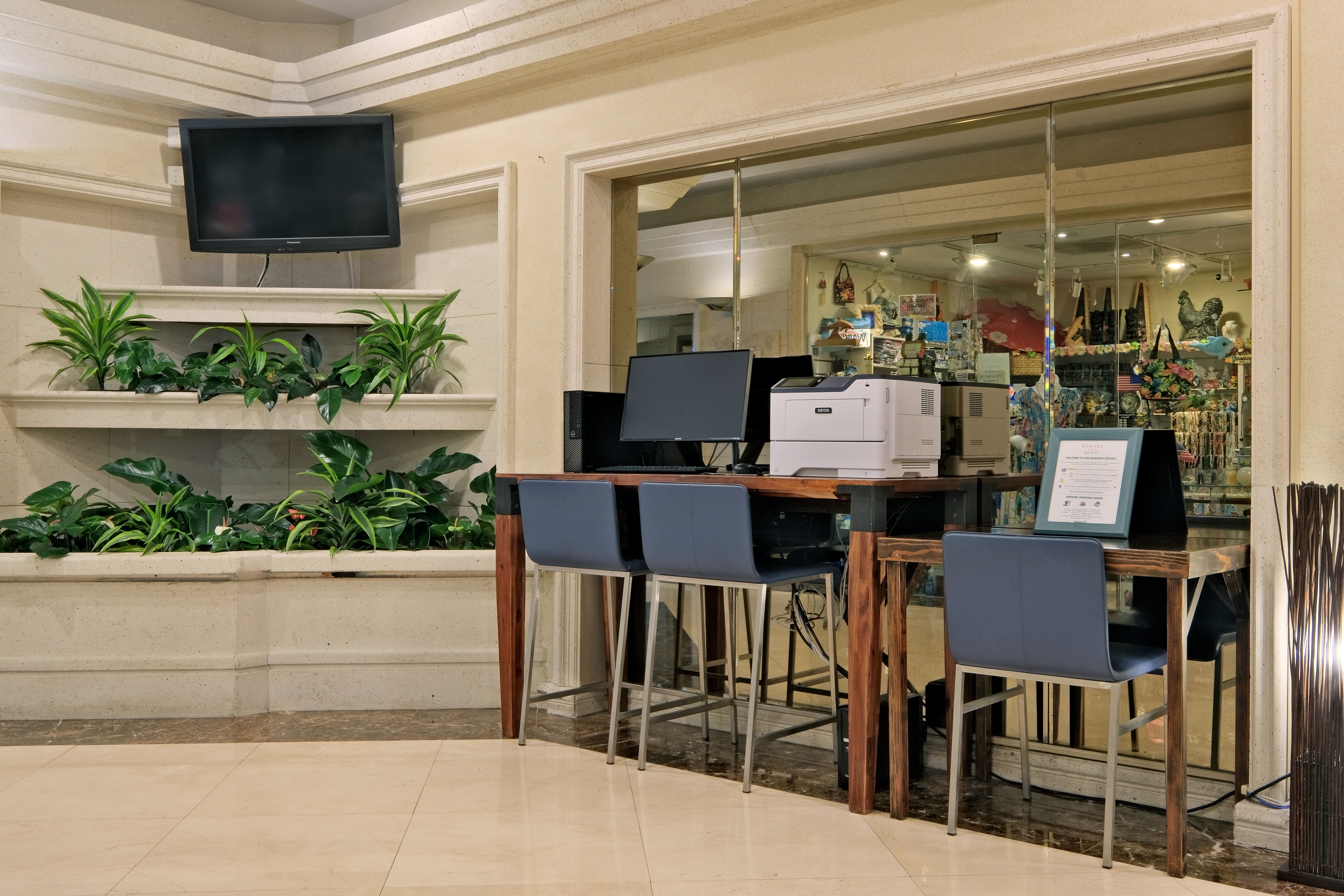 Ramada Plaza by Wyndham Waikiki business center in Honolulu, Hawaii