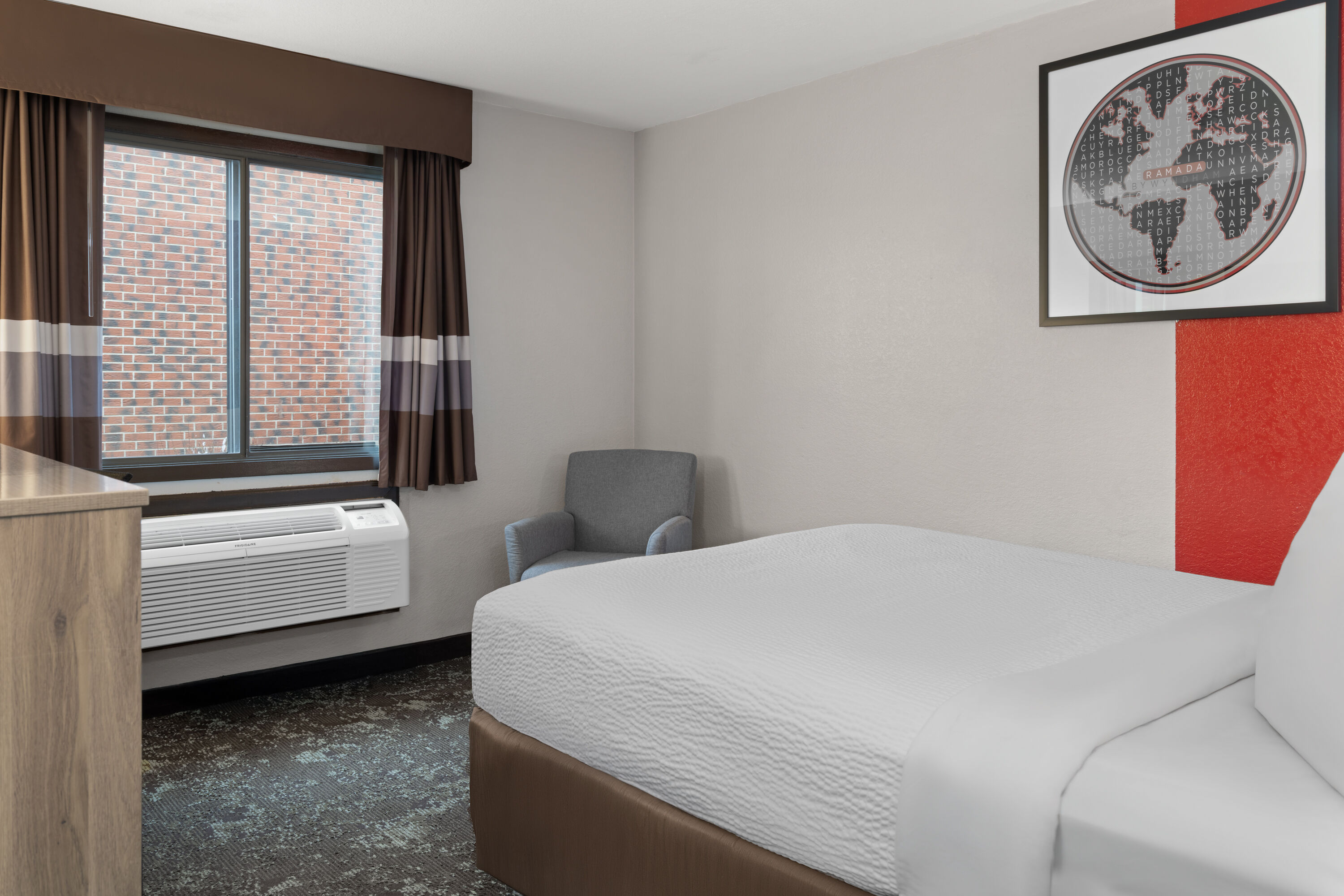 Guest room at the Ramada by Wyndham Cedar Rapids South in Cedar Rapids, Iowa
