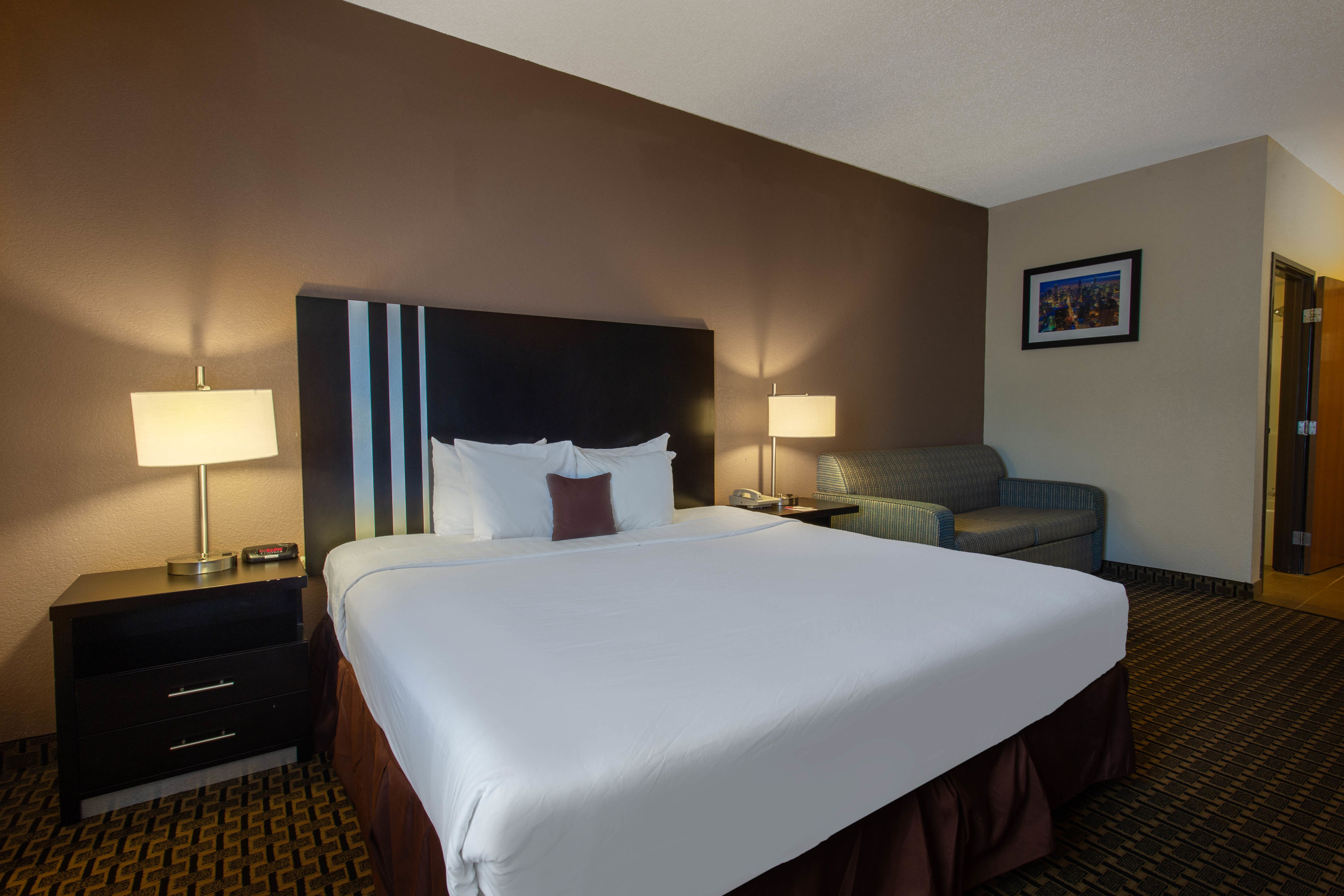 Guest room at the Ramada by Wyndham Glendale Heights/Lombard in Glendale Heights, Illinois