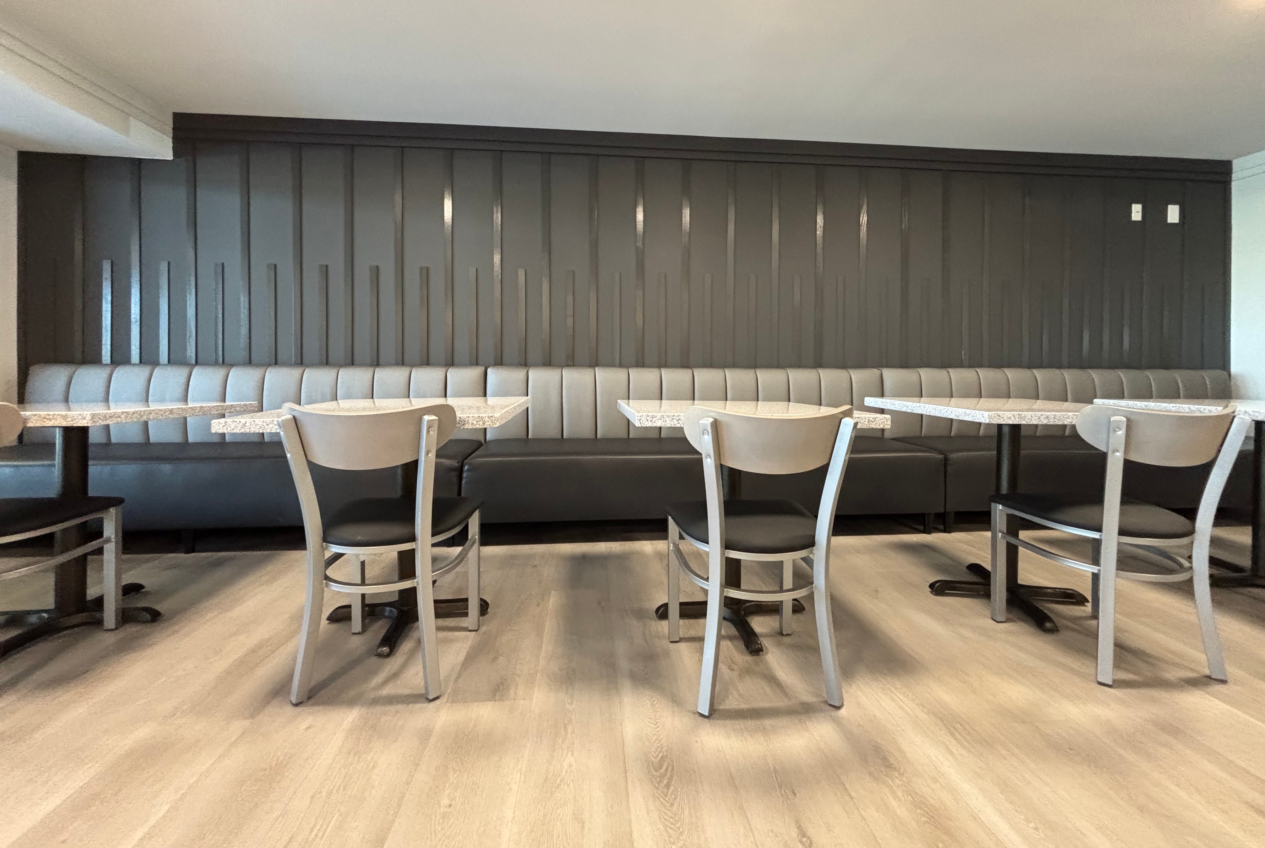 Ramada by Wyndham Springfield North restaurant breakfast area with seating in Springfield, Illinois