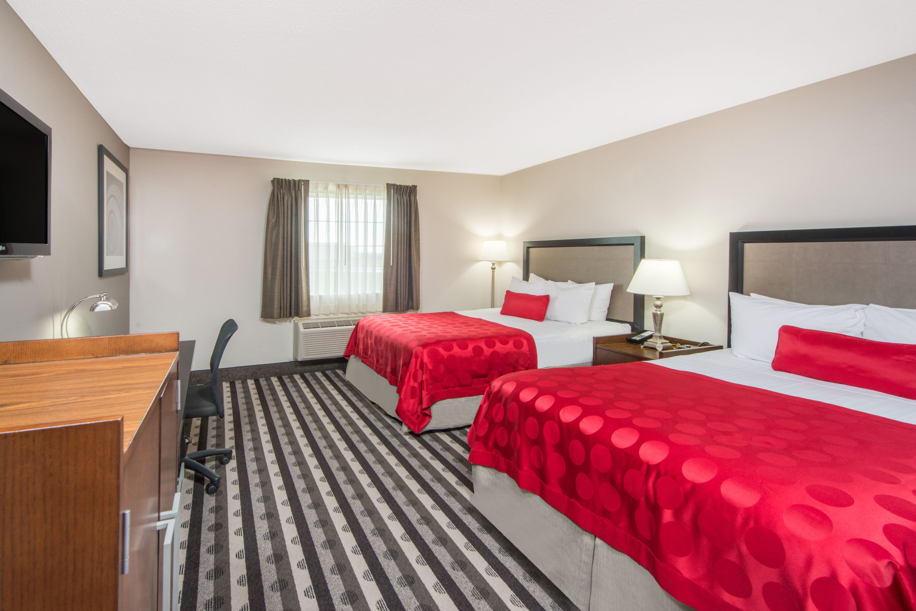 Guest room at the Ramada by Wyndham Springfield North in Springfield, Illinois