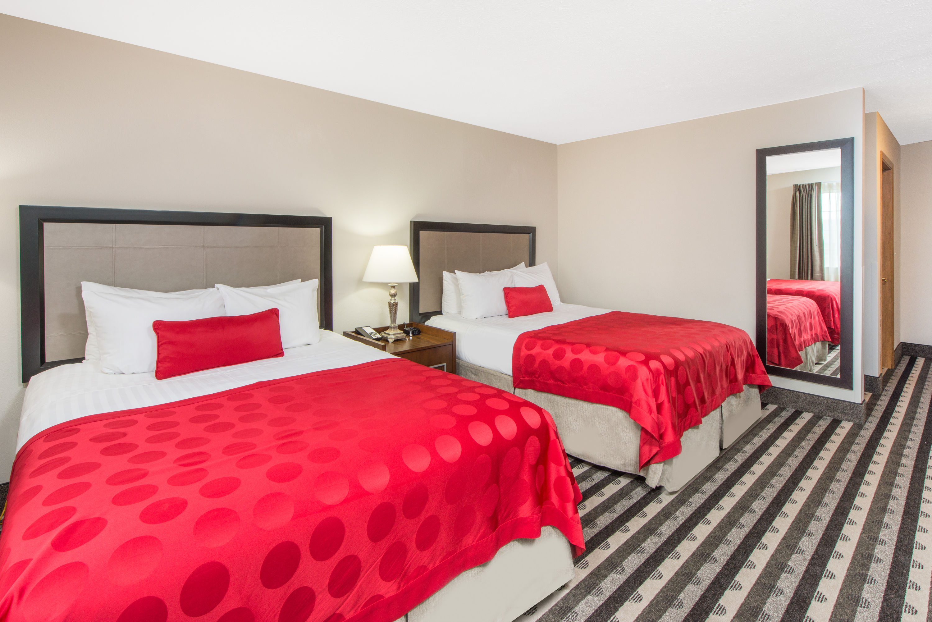 Guest room at the Ramada by Wyndham Springfield North in Springfield, Illinois