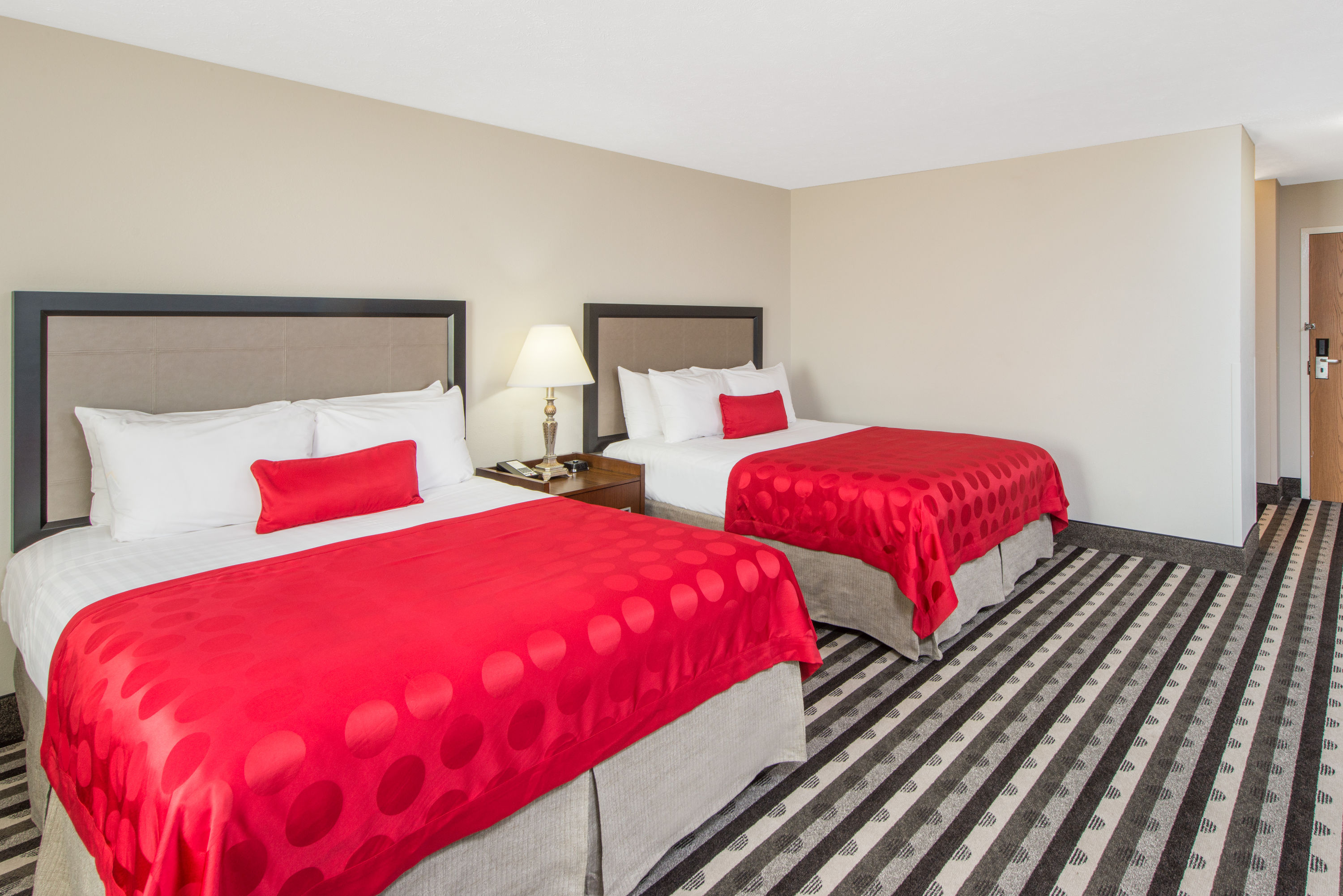 Guest room at the Ramada by Wyndham Springfield North in Springfield, Illinois