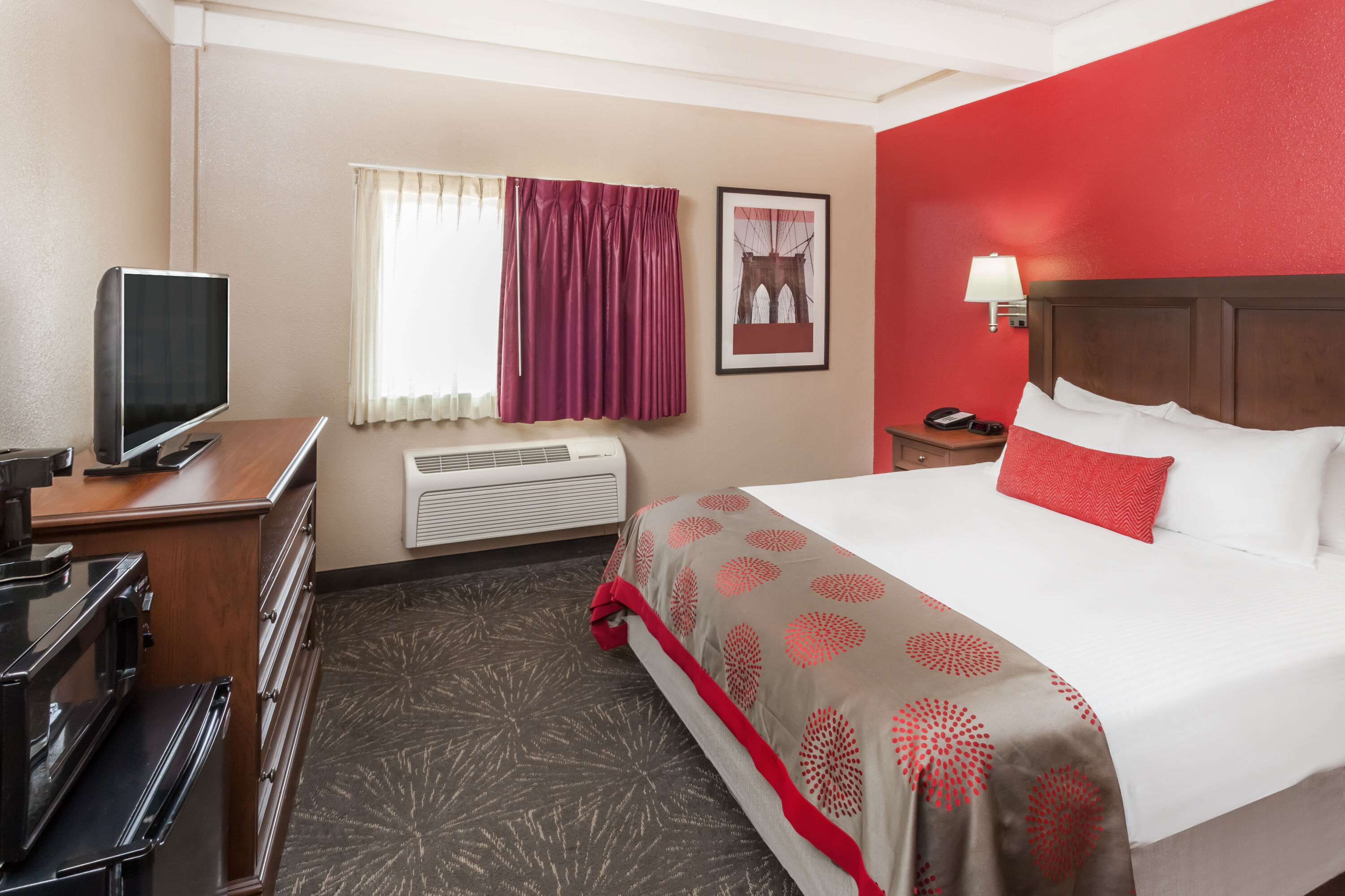 Guest room at the Ramada by Wyndham Hammond Hotel & Conference Center in Hammond, Indiana