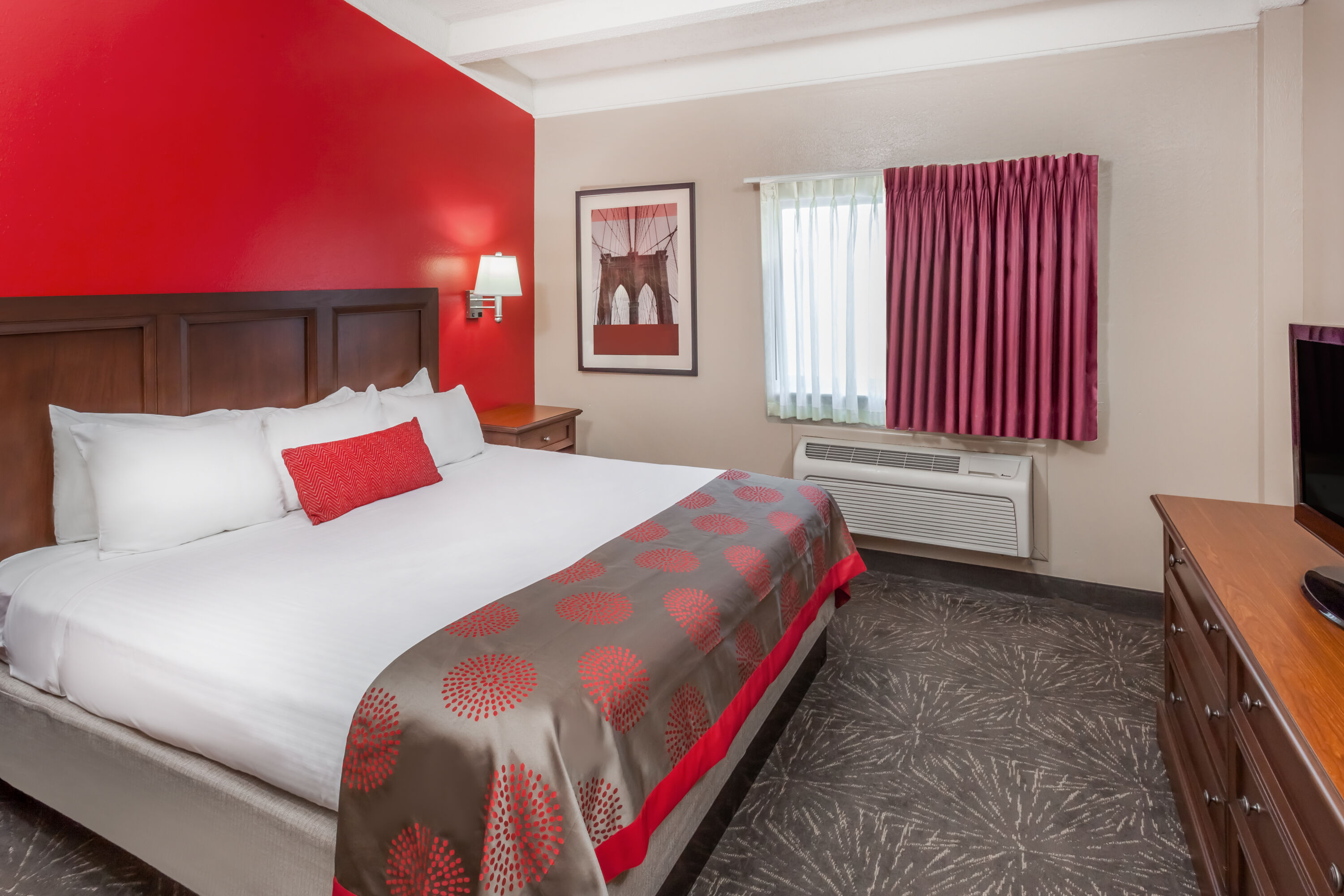 Guest room at the Ramada by Wyndham Hammond Hotel & Conference Center in Hammond, Indiana