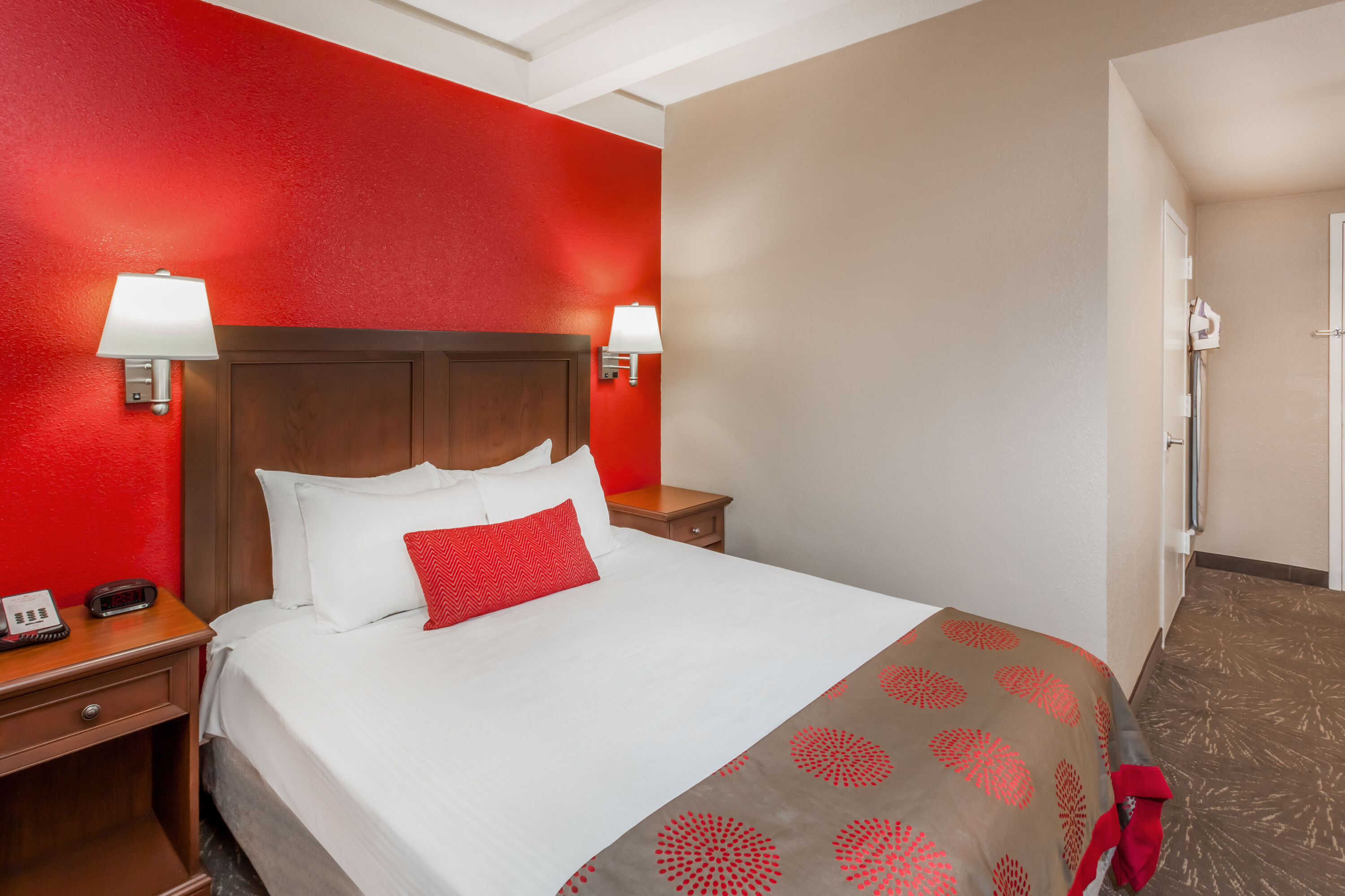 Guest room at the Ramada by Wyndham Hammond Hotel & Conference Center in Hammond, Indiana