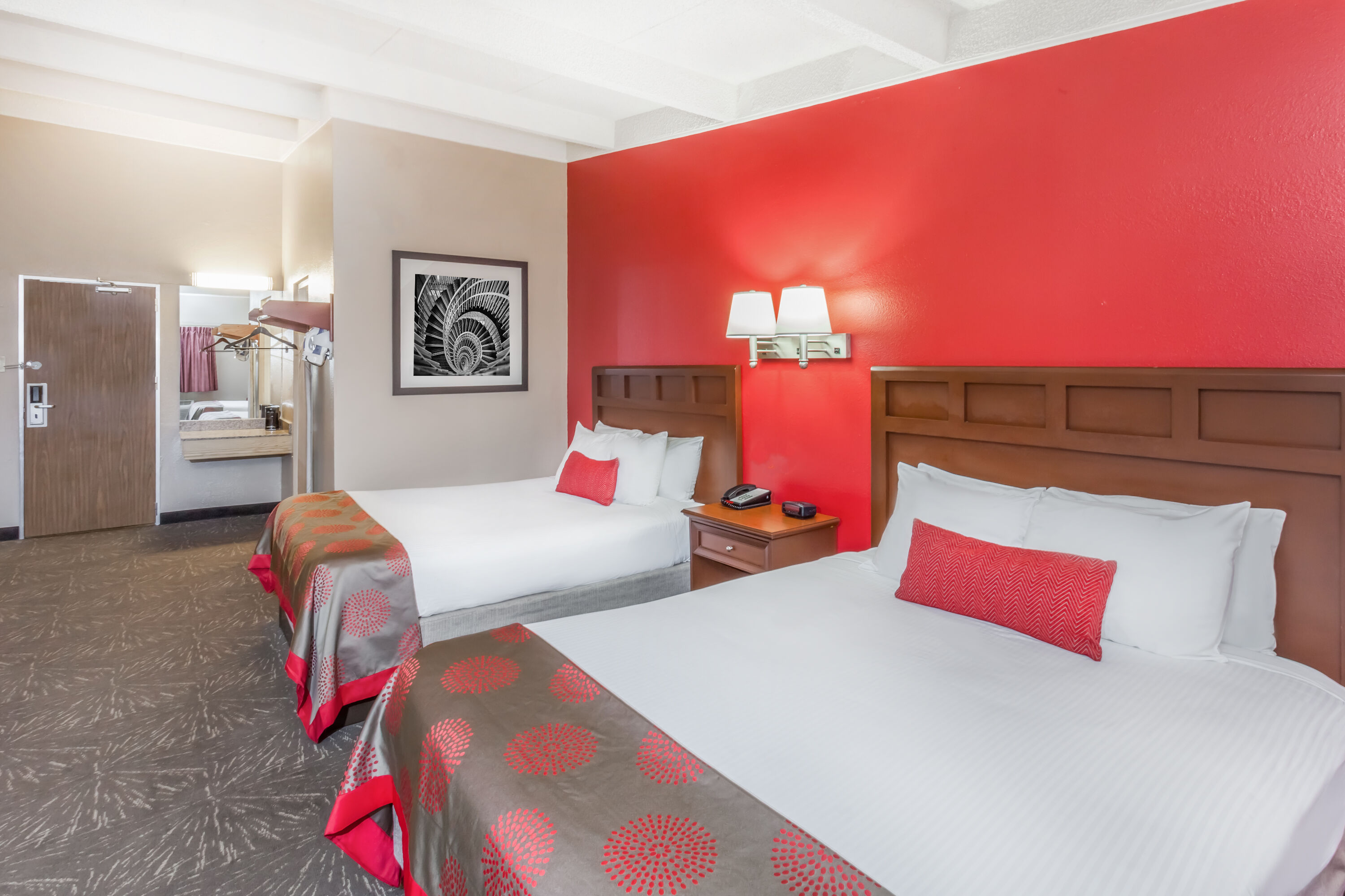 Guest room at the Ramada by Wyndham Hammond Hotel & Conference Center in Hammond, Indiana