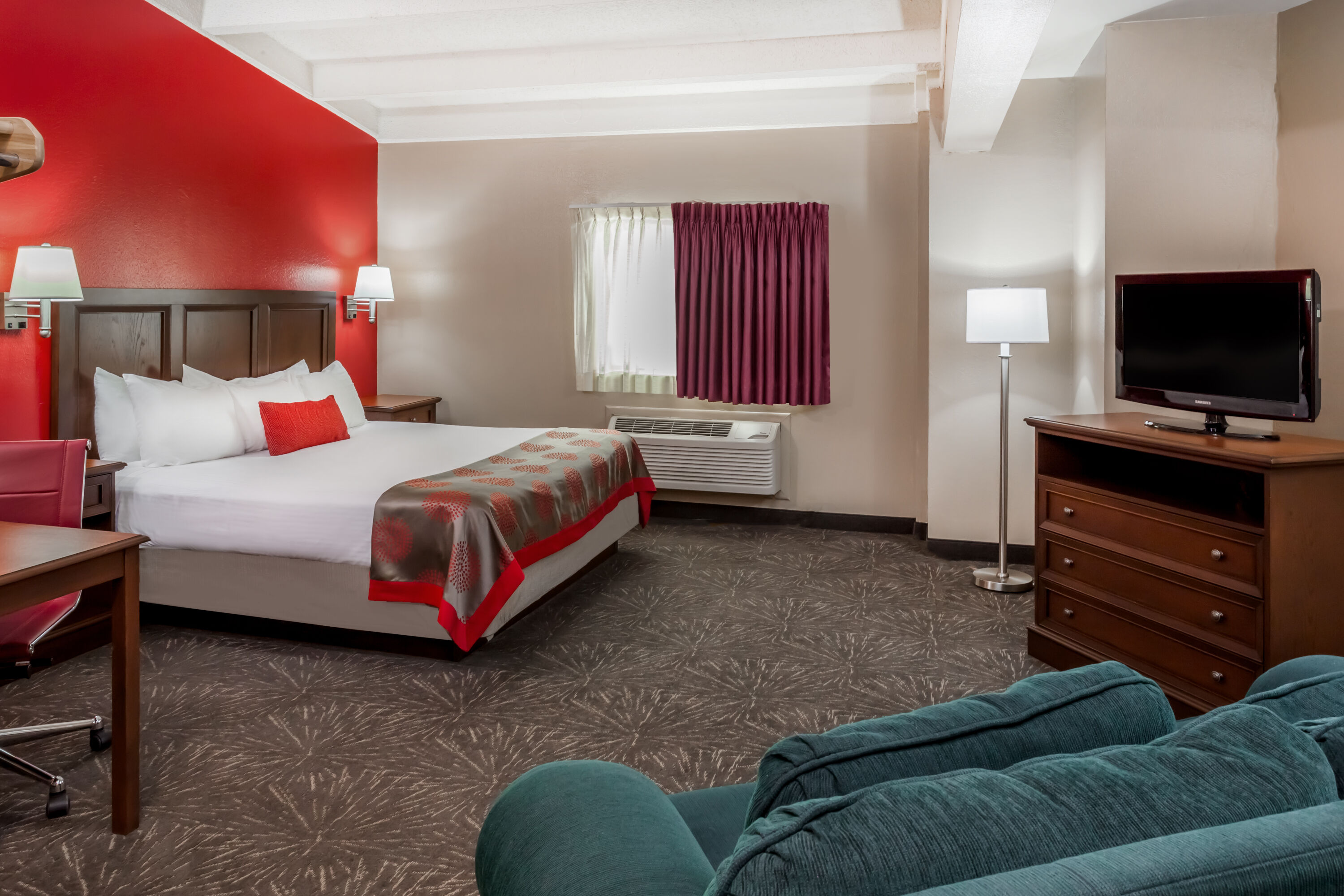 Guest room at the Ramada by Wyndham Hammond Hotel & Conference Center in Hammond, Indiana