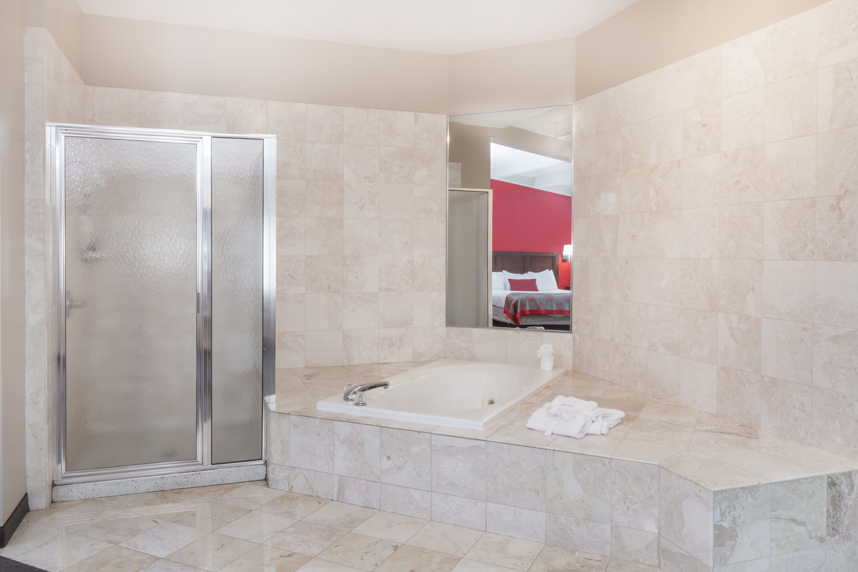 Guest room at the Ramada by Wyndham Hammond Hotel & Conference Center in Hammond, Indiana