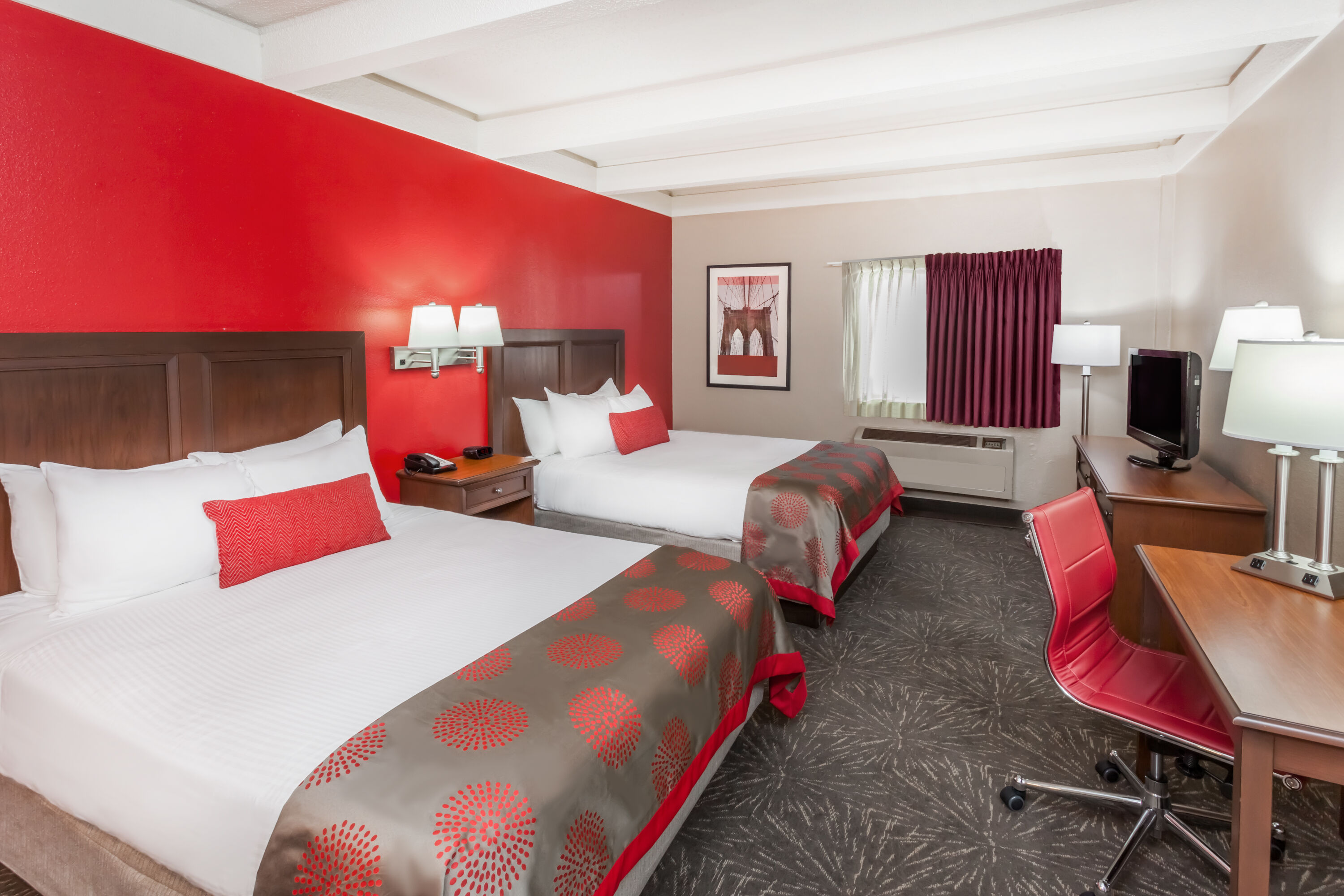 Guest room at the Ramada by Wyndham Hammond Hotel & Conference Center in Hammond, Indiana