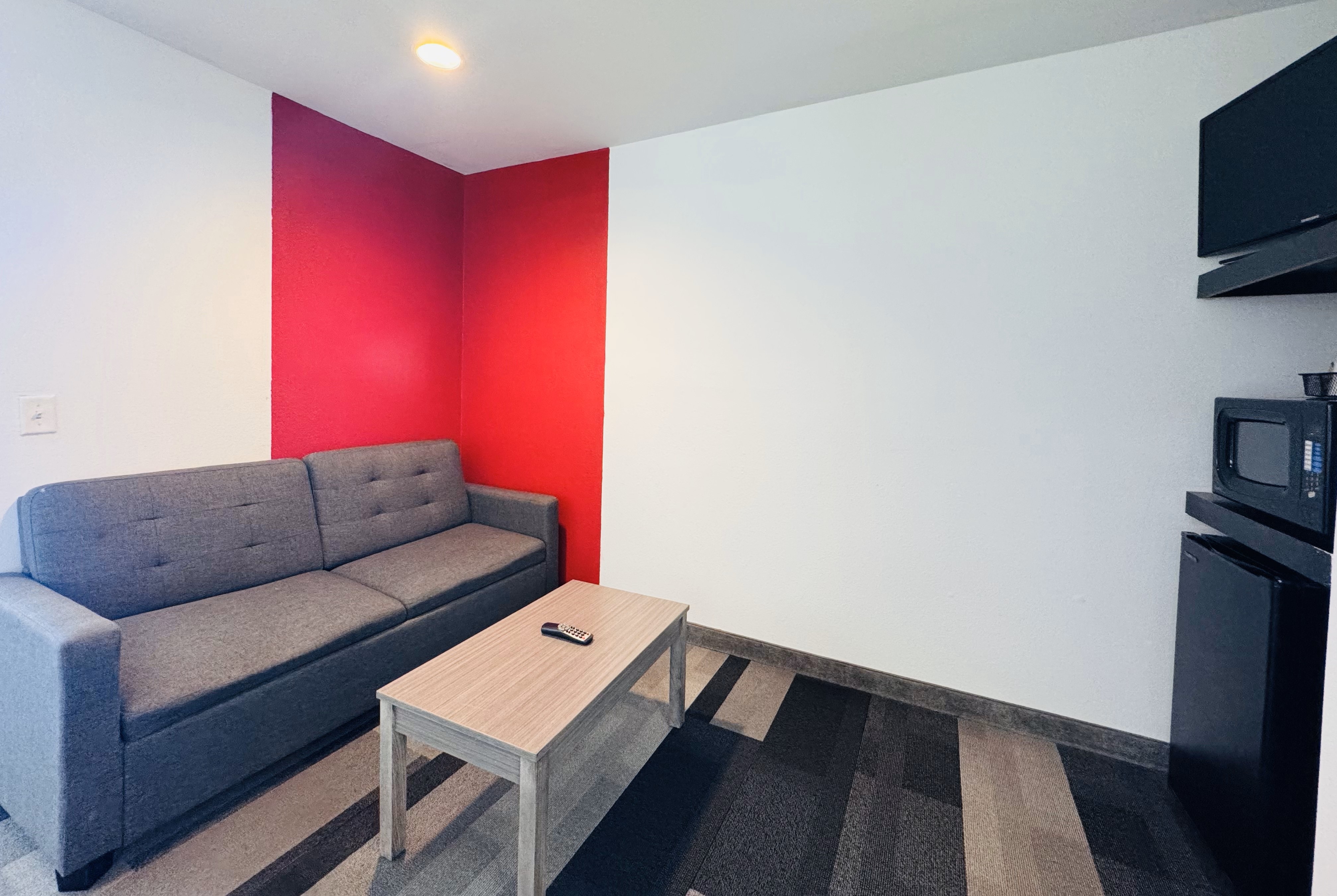 Guest room at the Ramada by Wyndham Sparta/At Speedway in Sparta, Kentucky