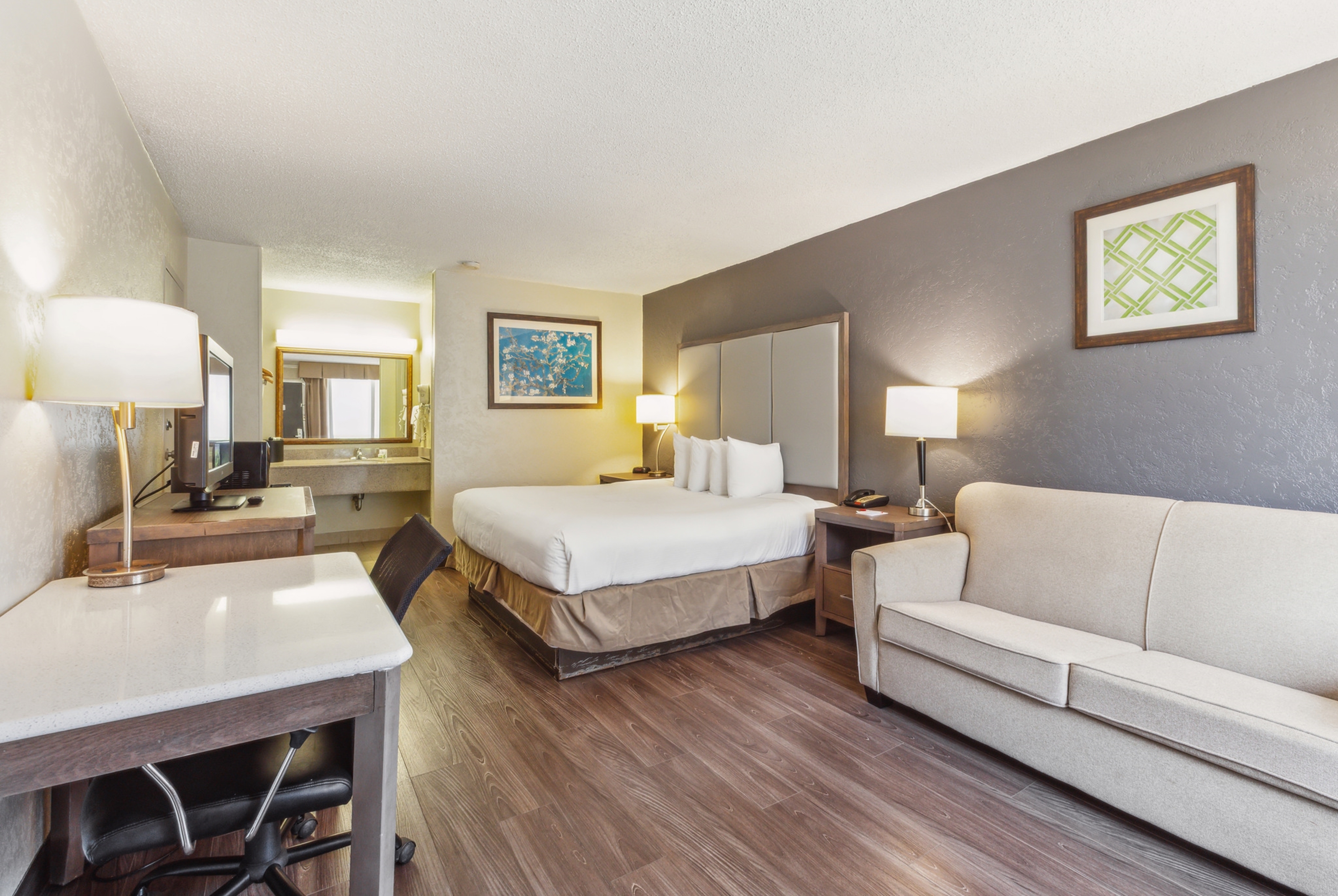 Guest room at the Ramada by Wyndham Houma in Houma, Louisiana