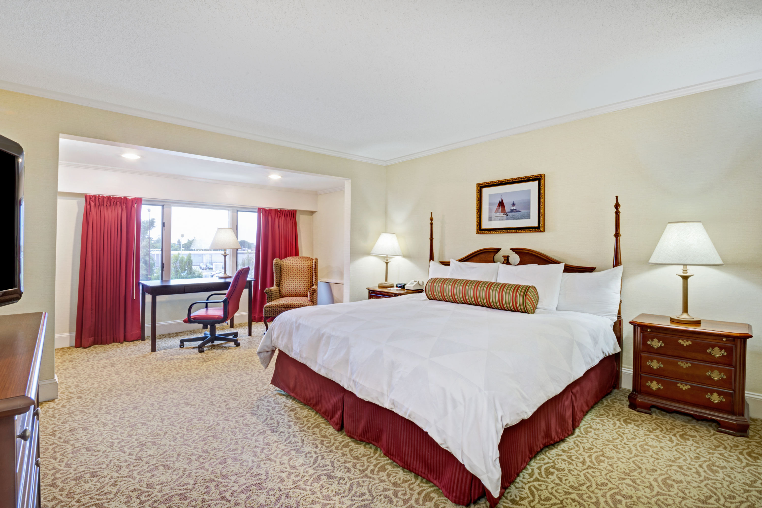 Guest room at the Ramada by Wyndham Seekonk Providence Area in Seekonk, Massachusetts