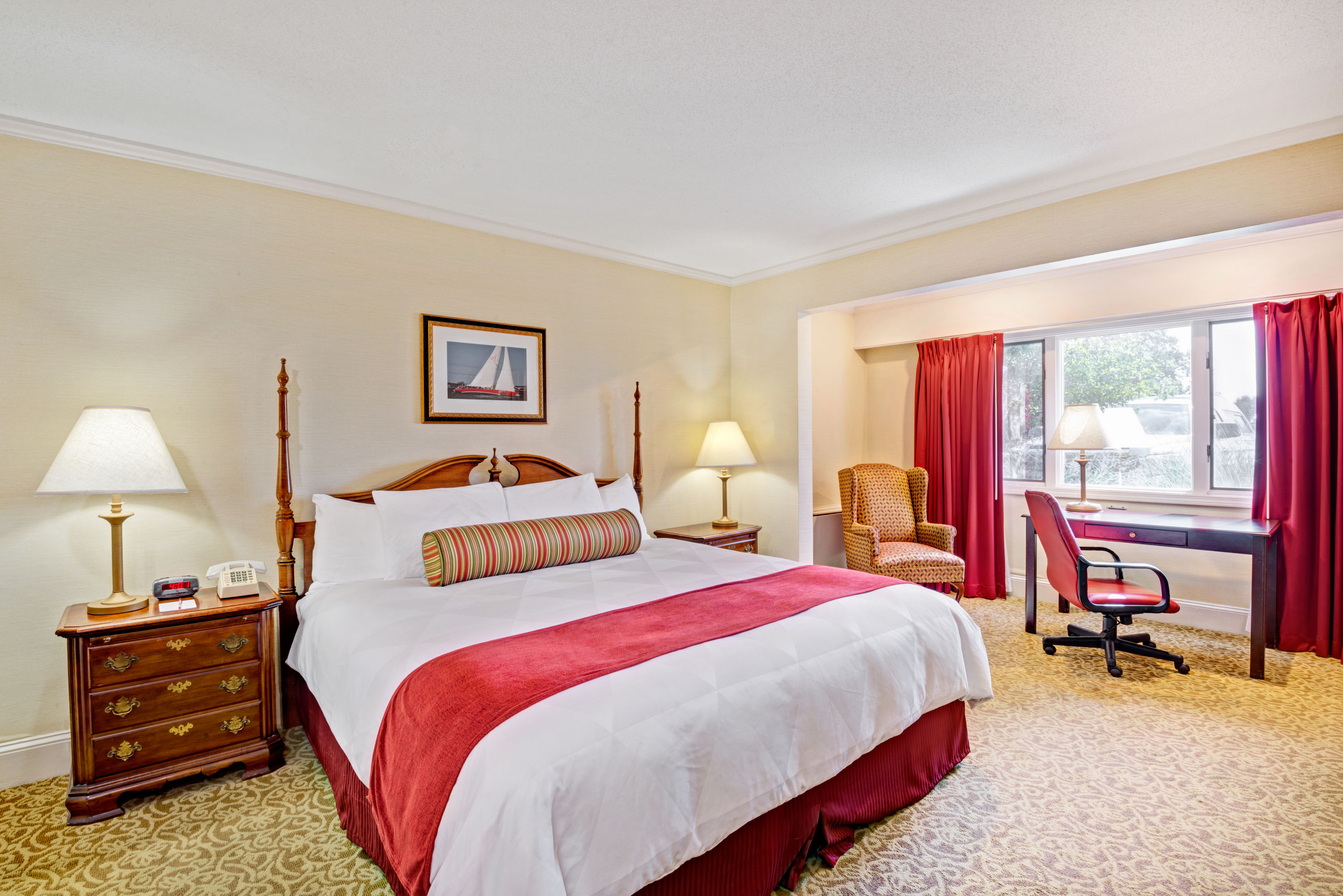 Guest room at the Ramada by Wyndham Seekonk Providence Area in Seekonk, Massachusetts