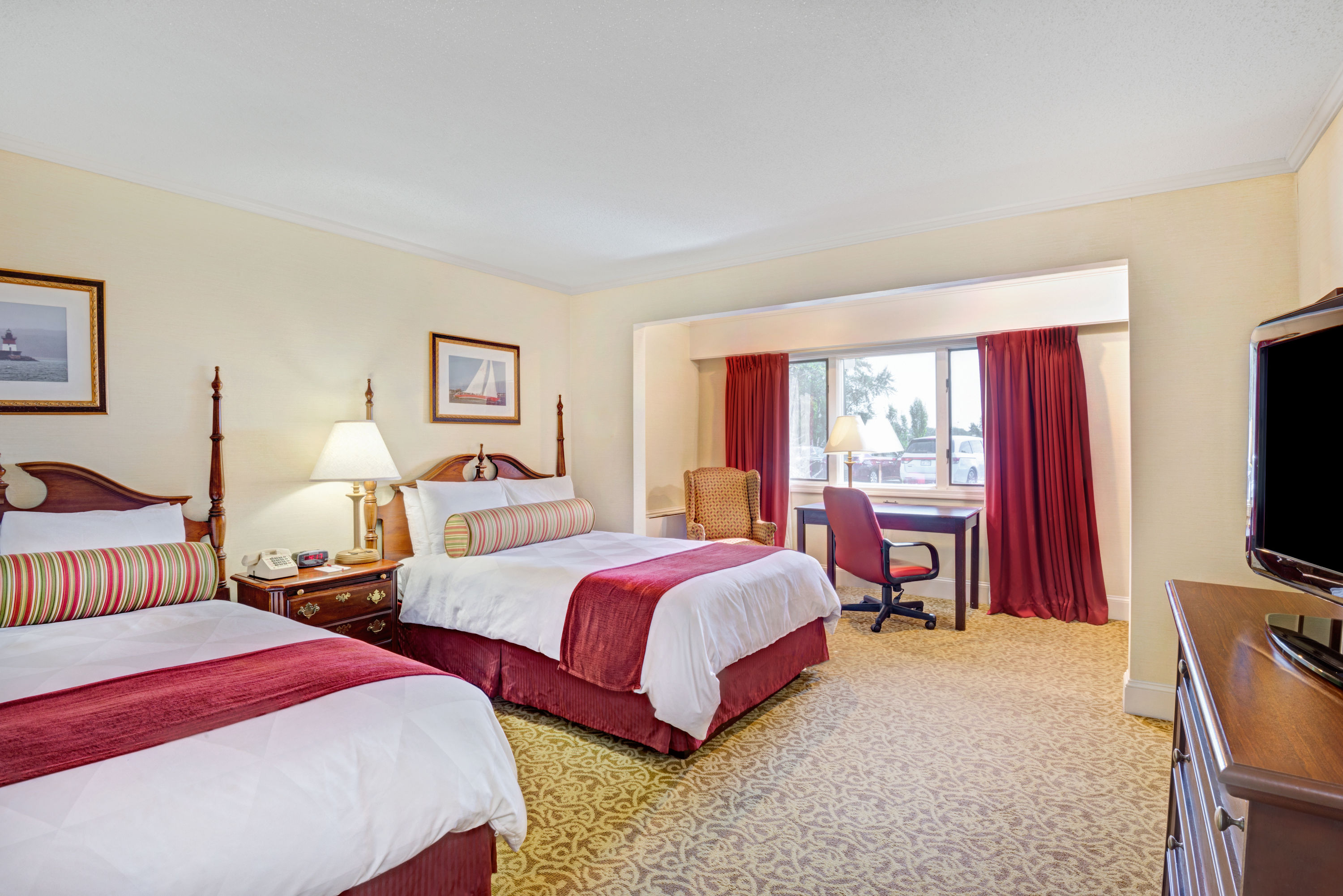 Guest room at the Ramada by Wyndham Seekonk Providence Area in Seekonk, Massachusetts