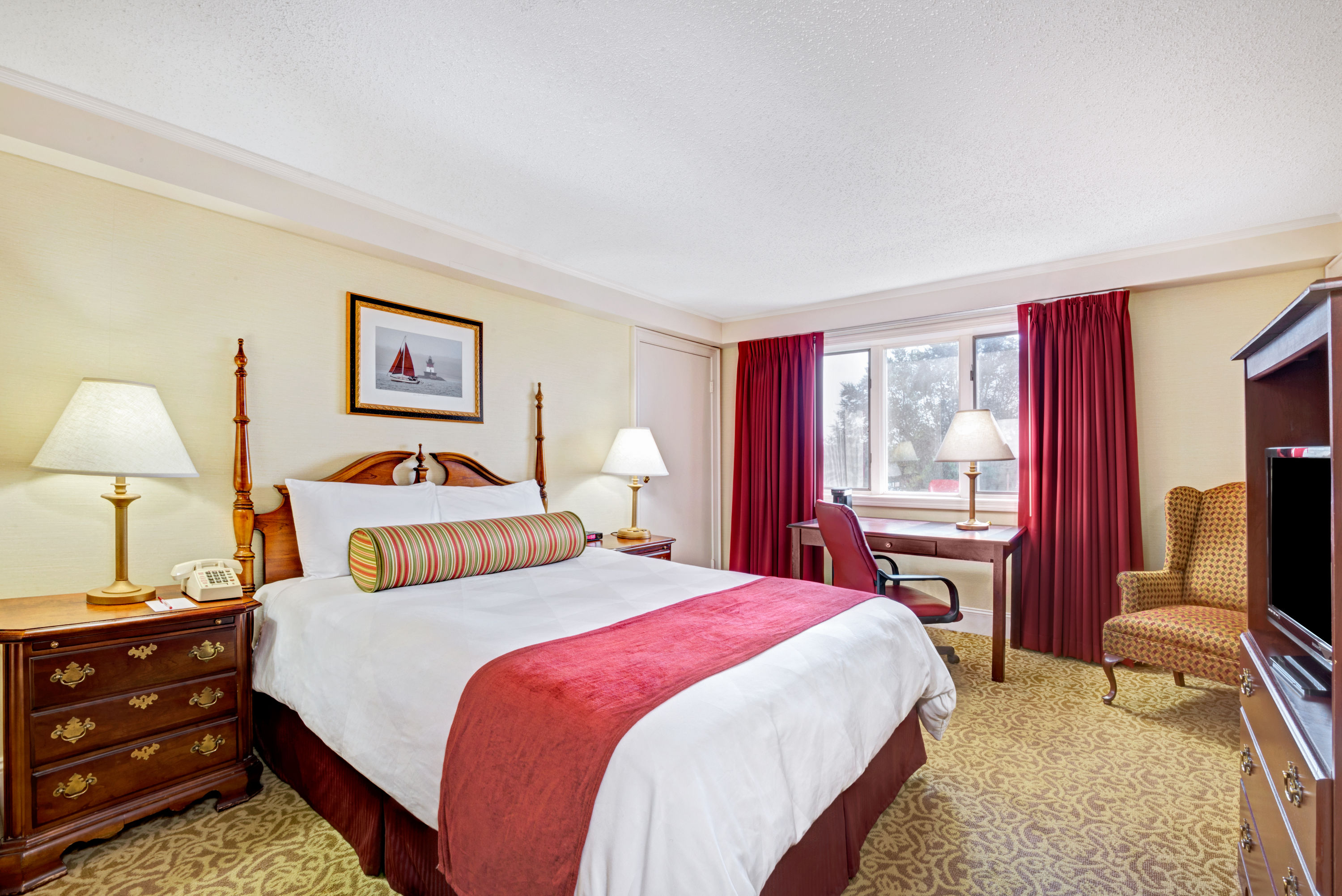 Guest room at the Ramada by Wyndham Seekonk Providence Area in Seekonk, Massachusetts