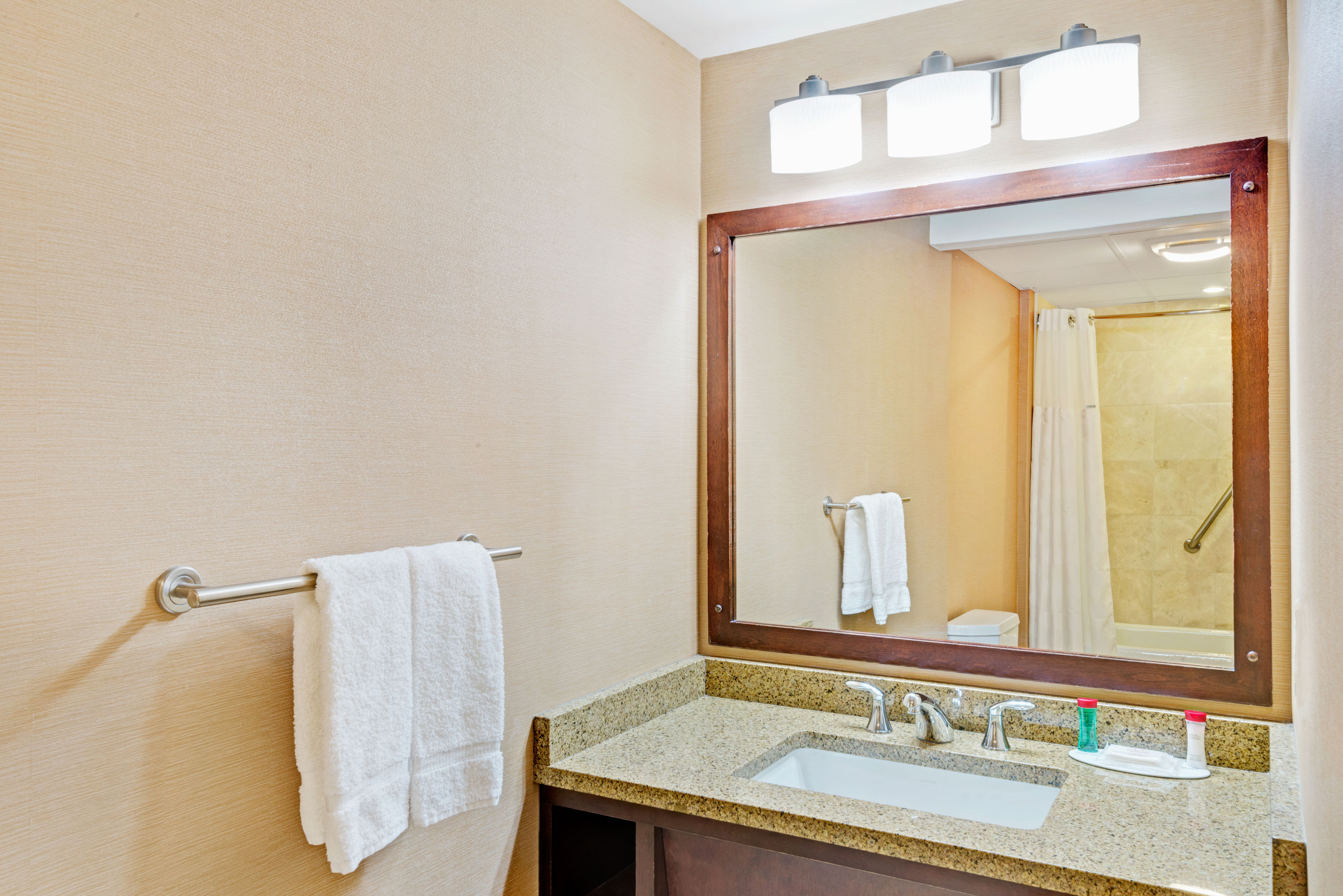 Guest room at the Ramada by Wyndham Seekonk Providence Area in Seekonk, Massachusetts