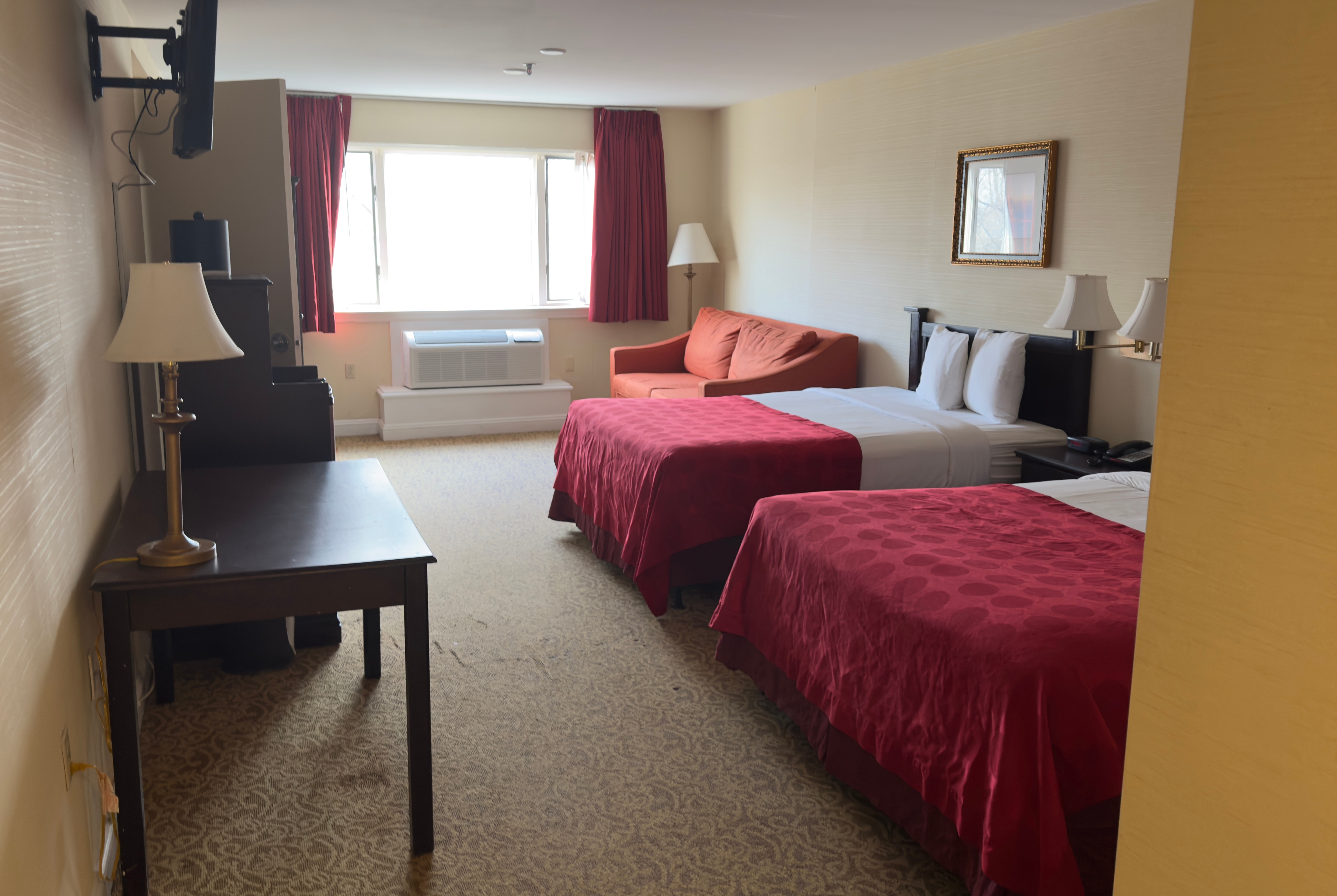 Guest room at the Ramada by Wyndham Seekonk Providence Area in Seekonk, Massachusetts