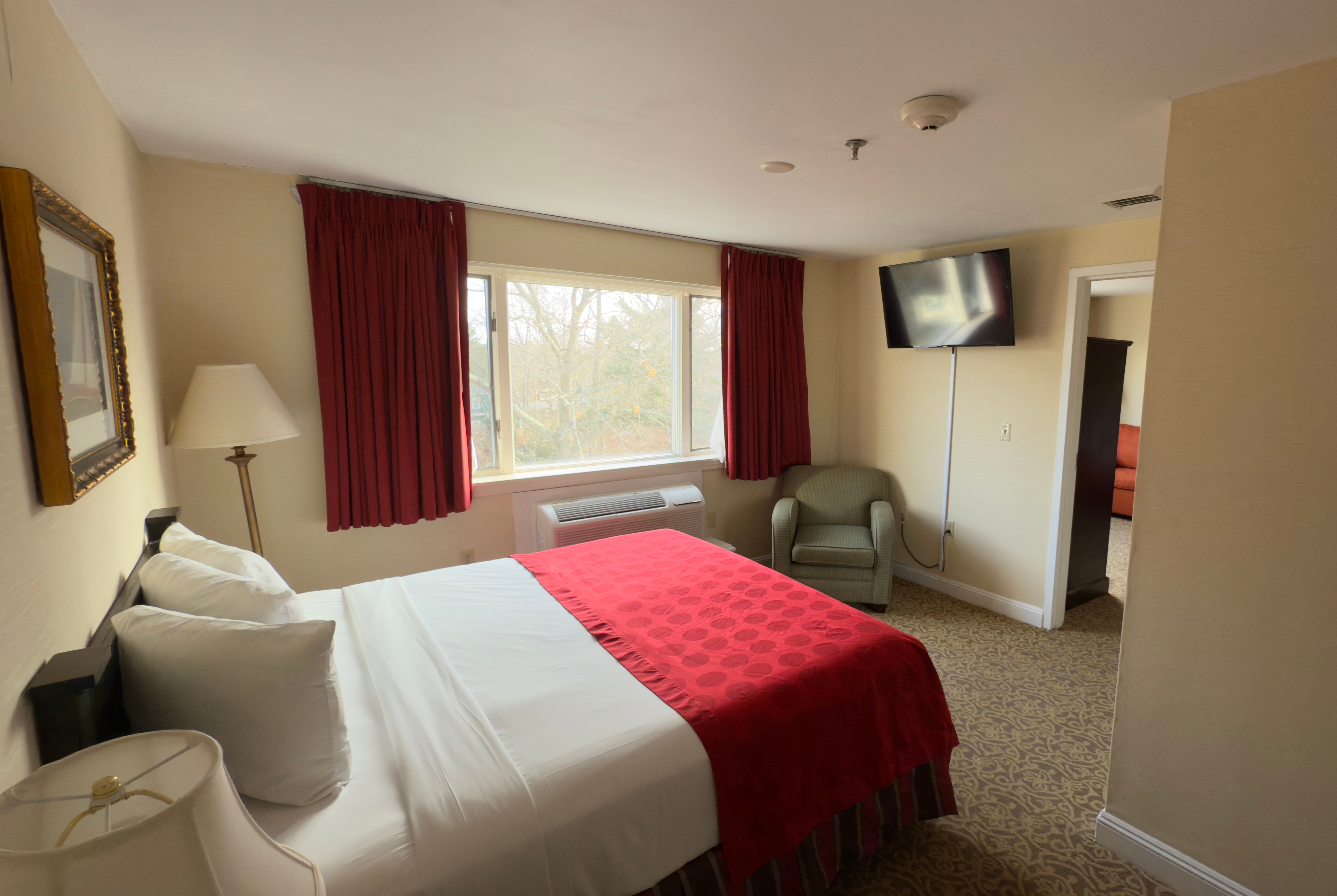 Guest room at the Ramada by Wyndham Seekonk Providence Area in Seekonk, Massachusetts