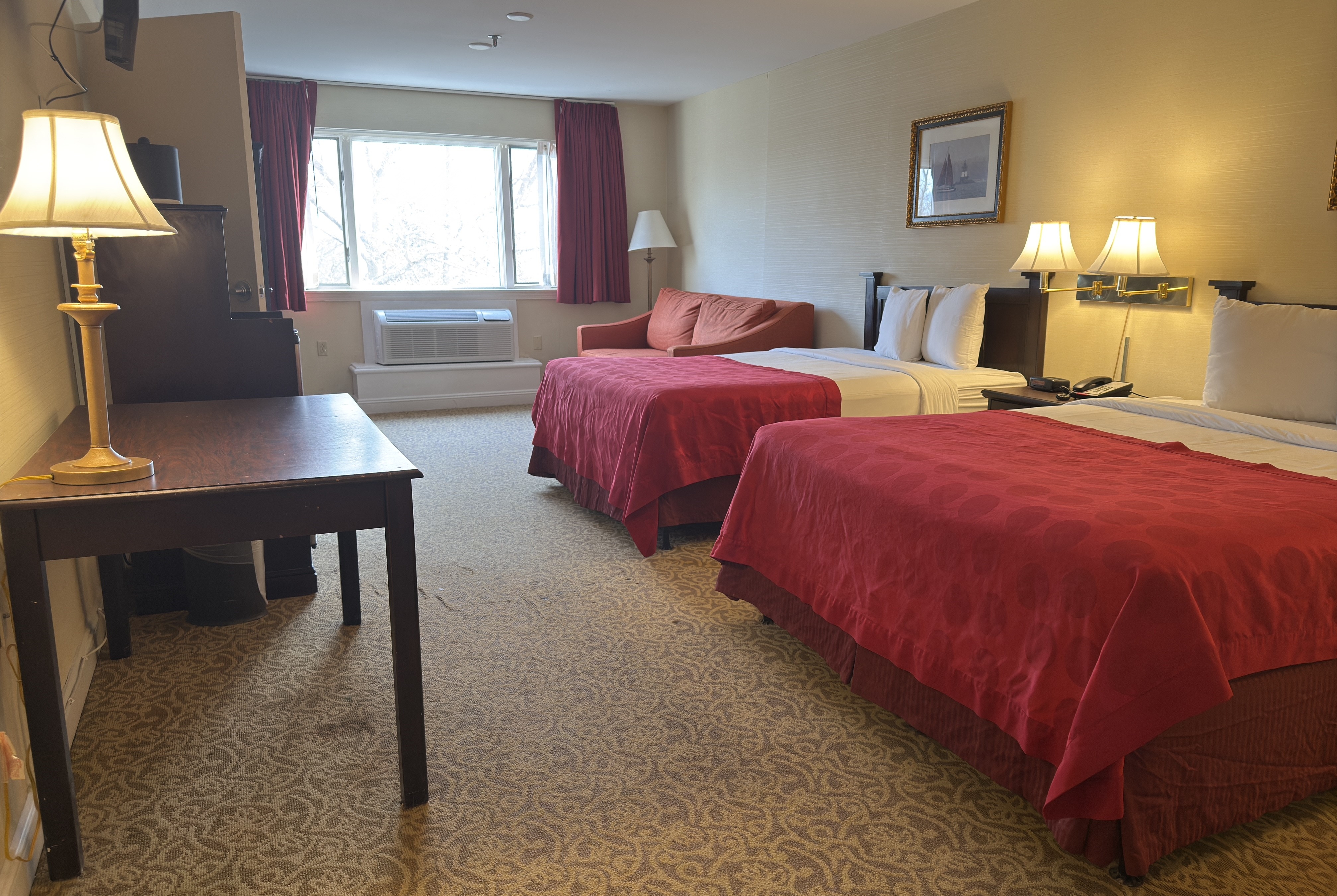 Guest room at the Ramada by Wyndham Seekonk Providence Area in Seekonk, Massachusetts