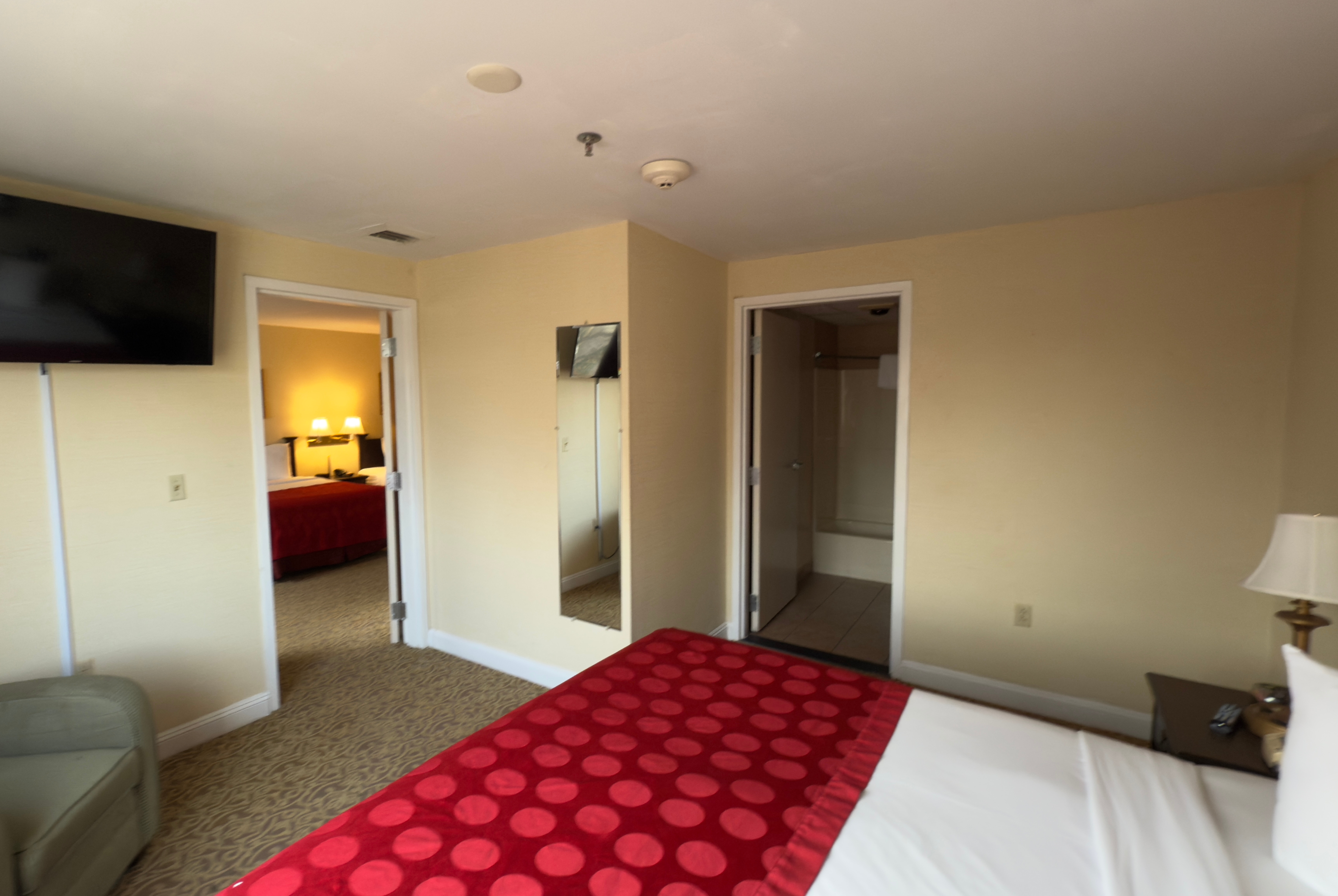 Guest room at the Ramada by Wyndham Seekonk Providence Area in Seekonk, Massachusetts