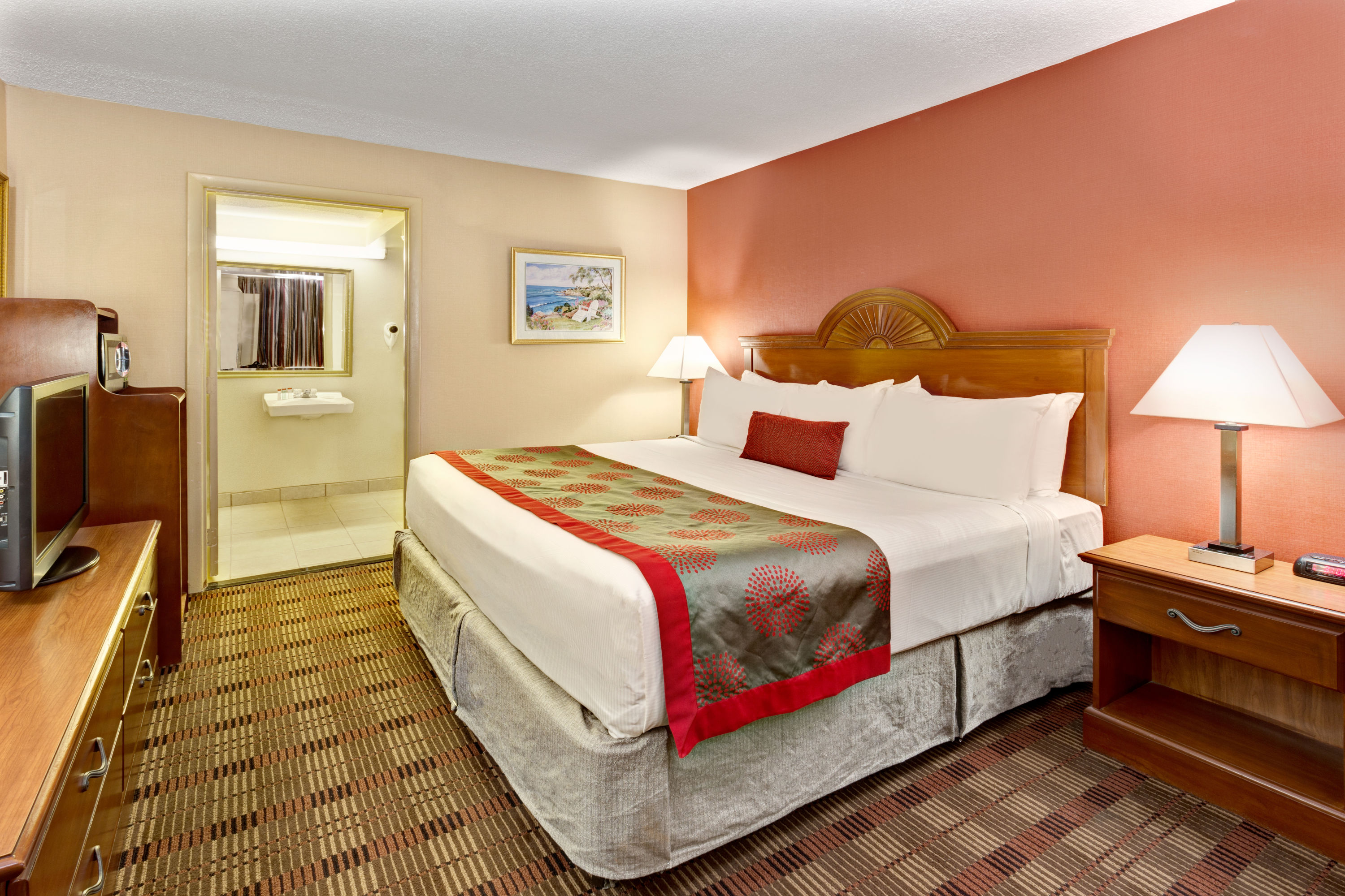 Guest room at the Ramada by Wyndham Baltimore West in Baltimore, Maryland