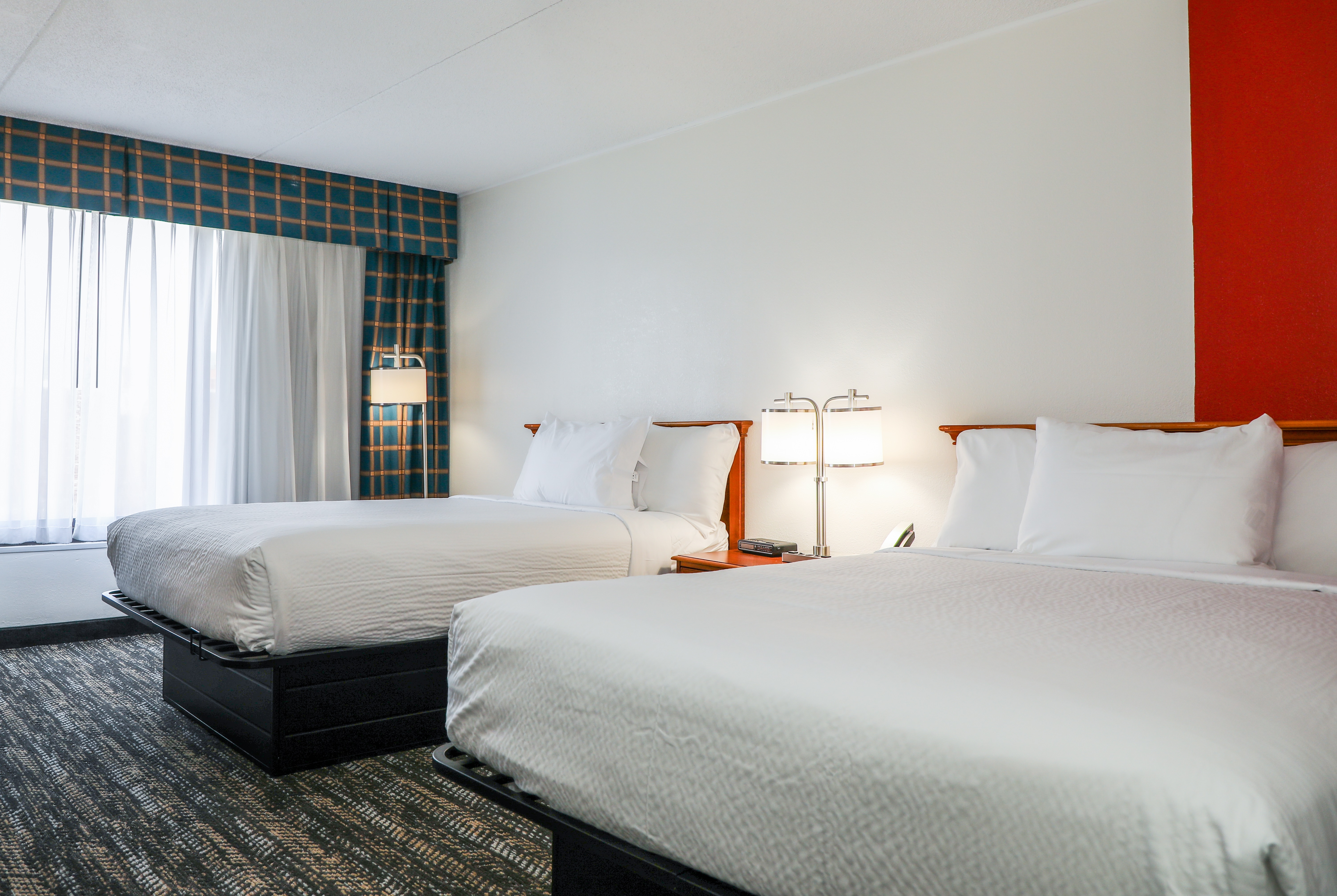 Guest room at the Ramada by Wyndham Cumberland Downtown in Cumberland, Maryland