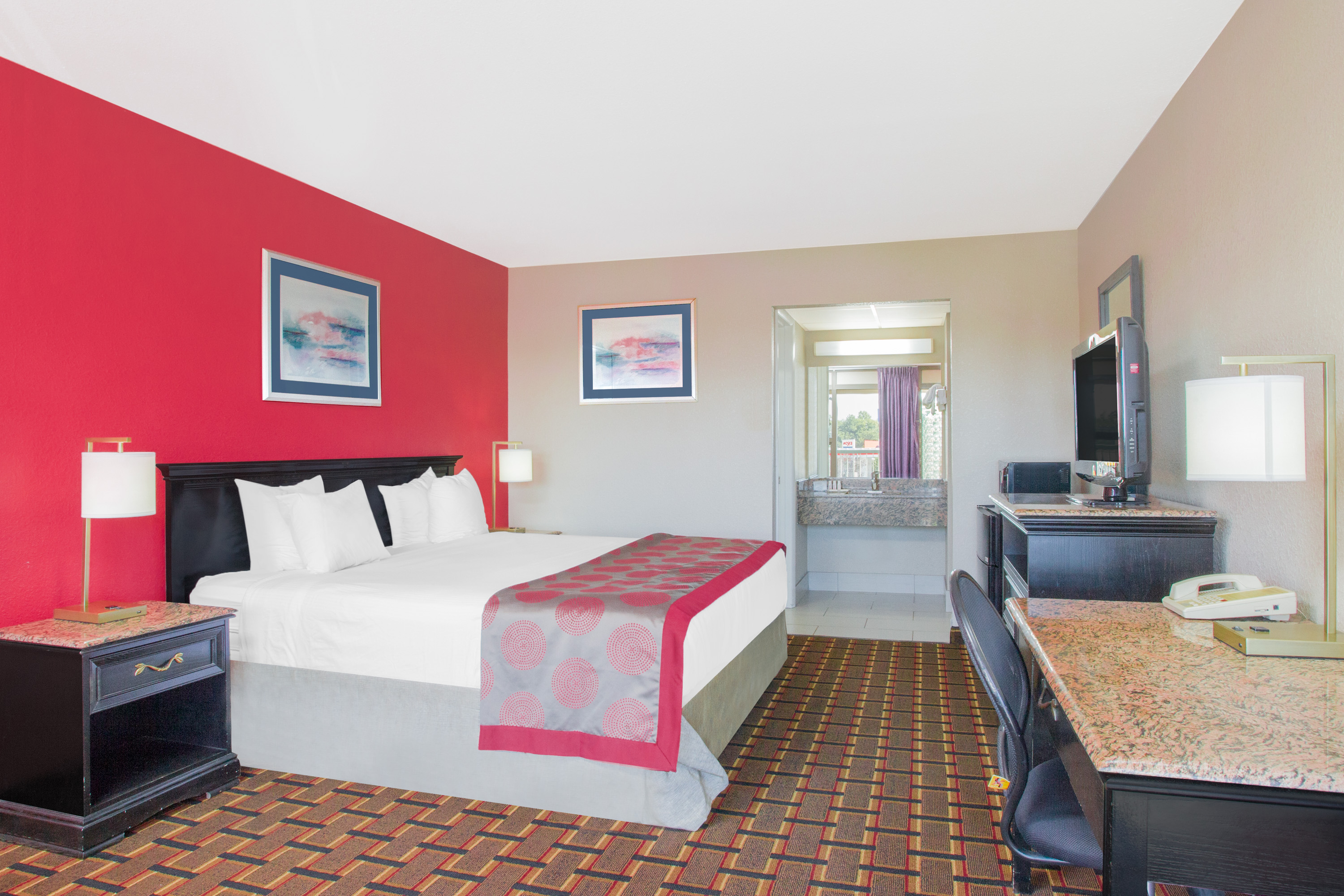 Guest room at the Ramada by Wyndham Edgewood Hotel & Conference Center in Edgewood, Maryland