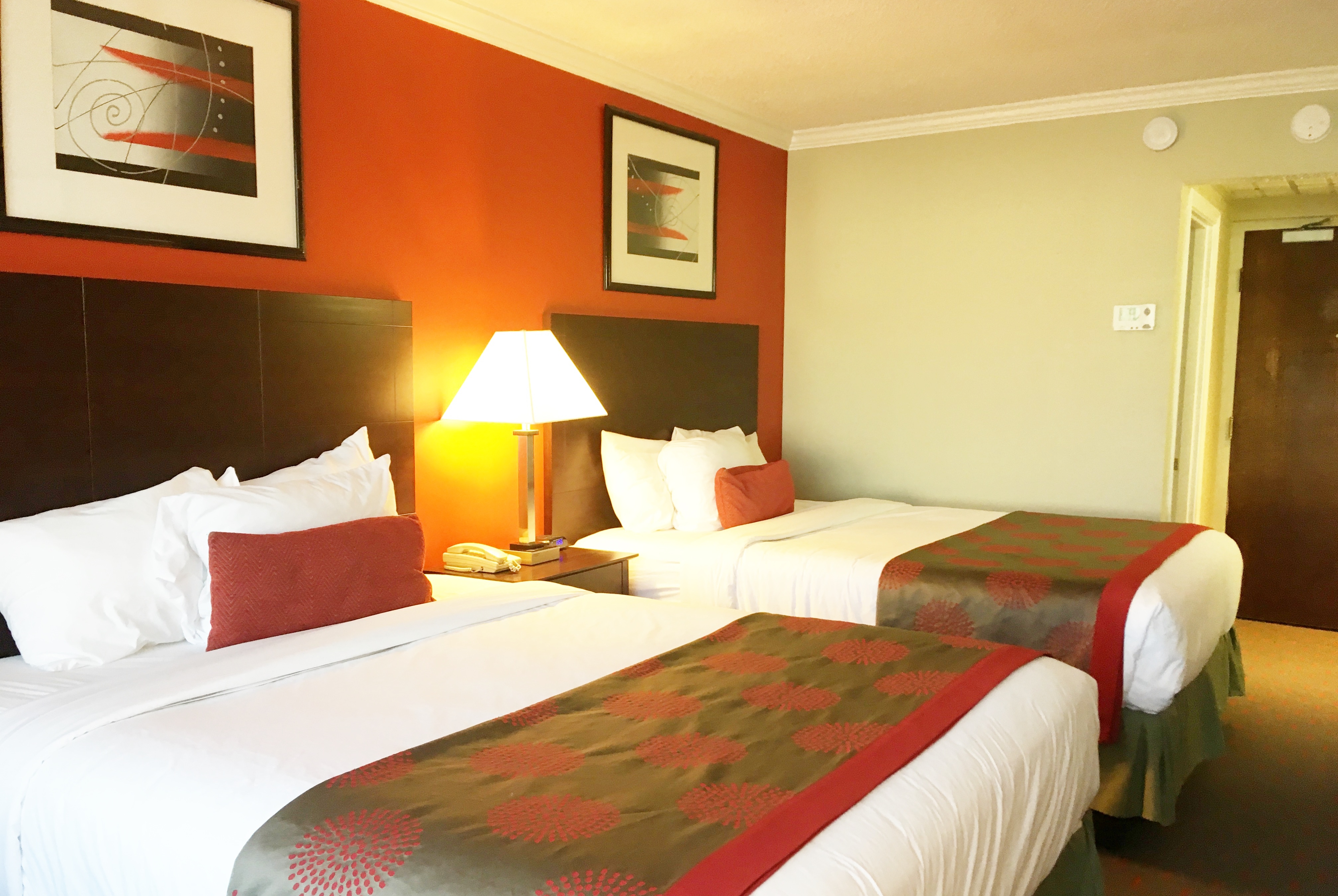 Guest room at the Ramada by Wyndham Lewiston Hotel & Conference Center in Lewiston, Maine