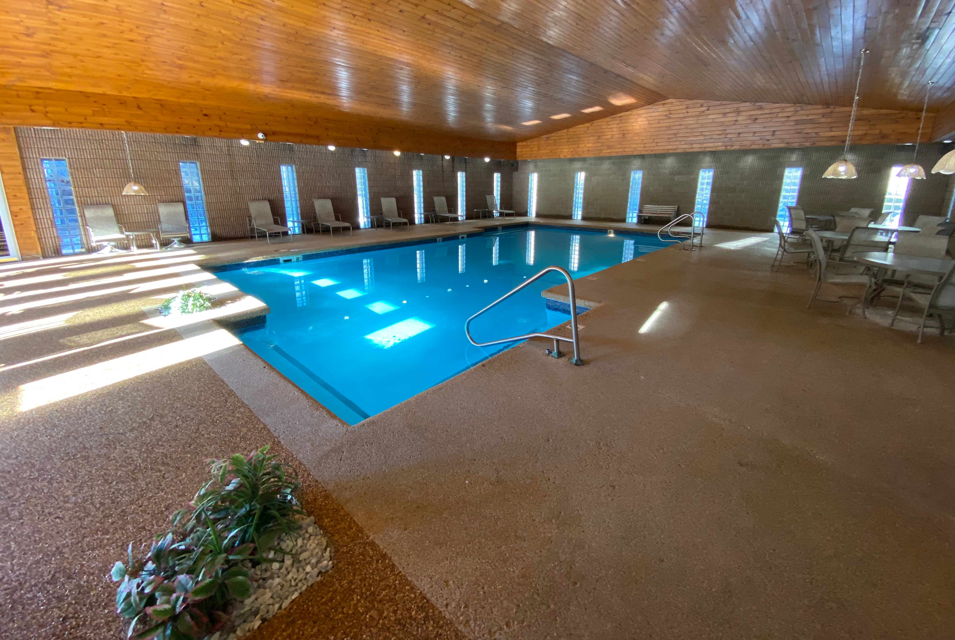 Indoor pool at the Ramada by Wyndham Lewiston Hotel & Conference Center in Lewiston, Maine