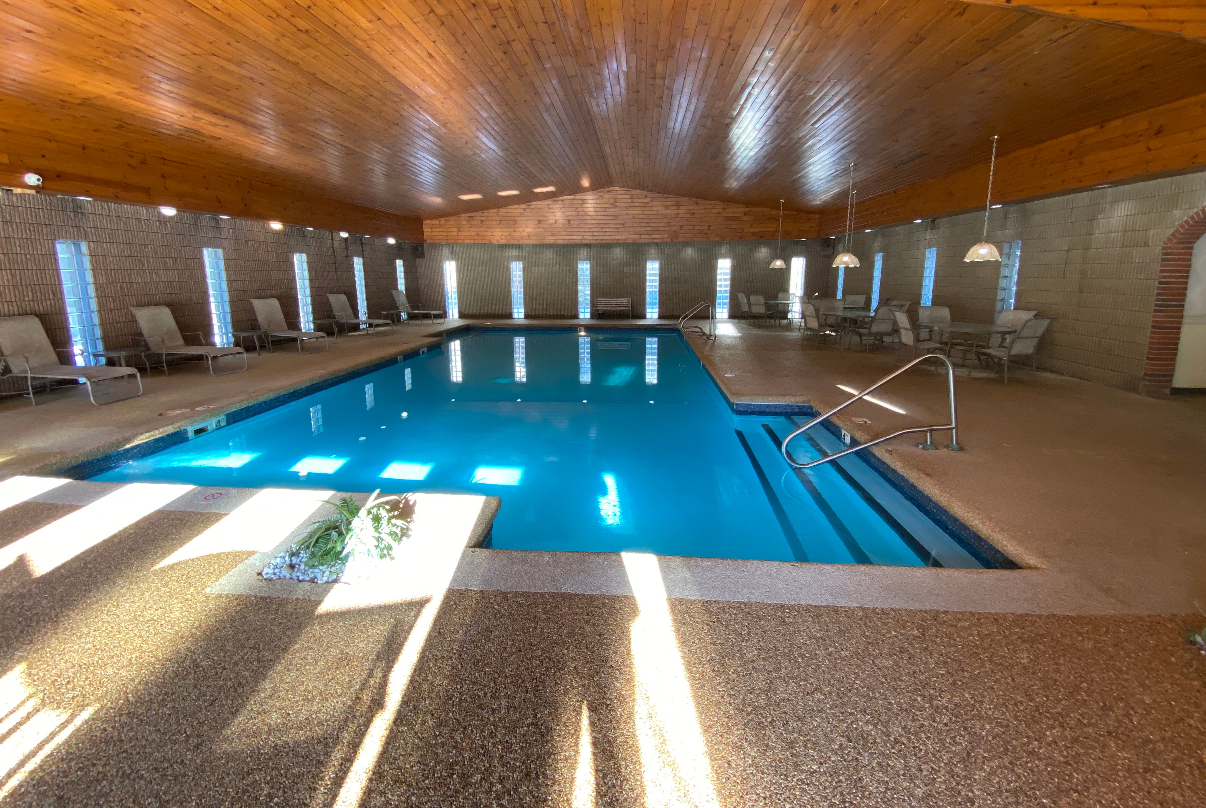 Indoor pool at the Ramada by Wyndham Lewiston Hotel & Conference Center in Lewiston, Maine