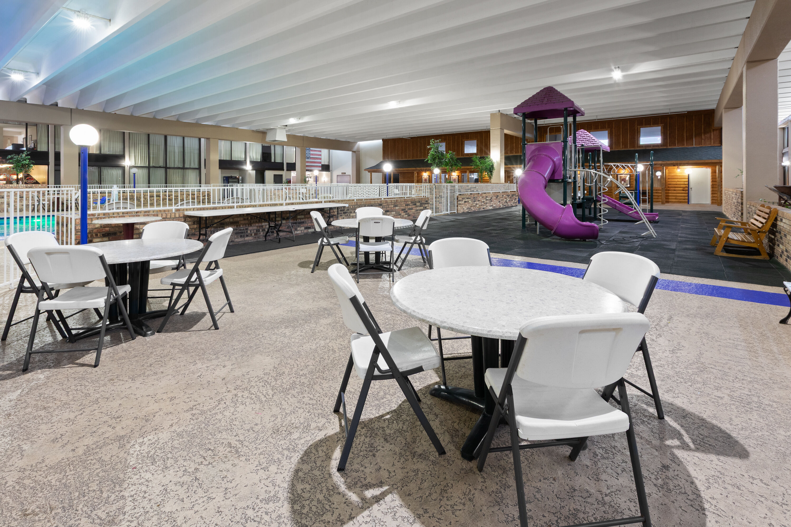 Ramada by Wyndham Grayling Hotel & Conference Center lobby atrium in Grayling, Michigan