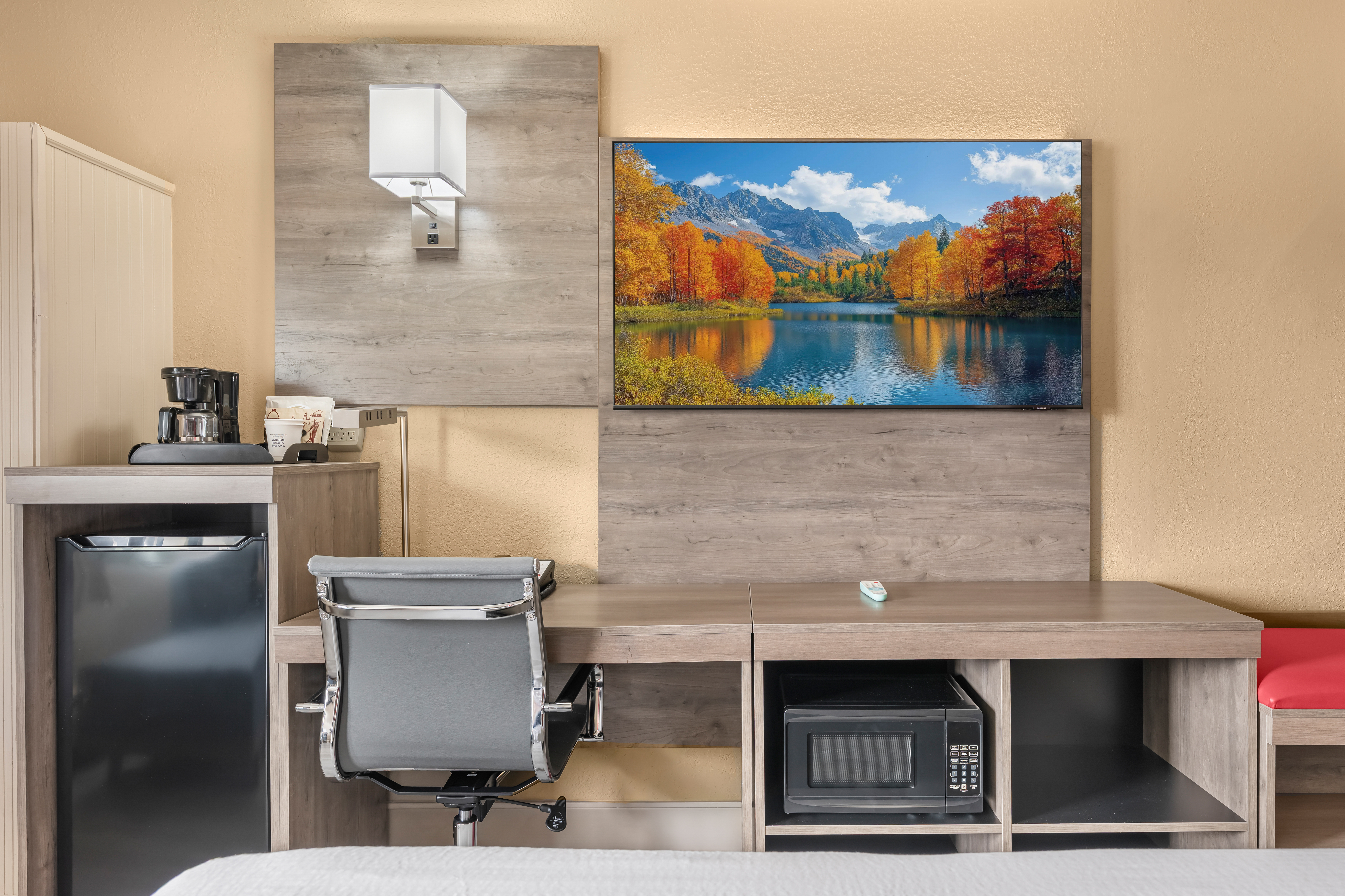 Guest room at the Ramada by Wyndham Minneapolis Golden Valley in Golden Valley, Minnesota