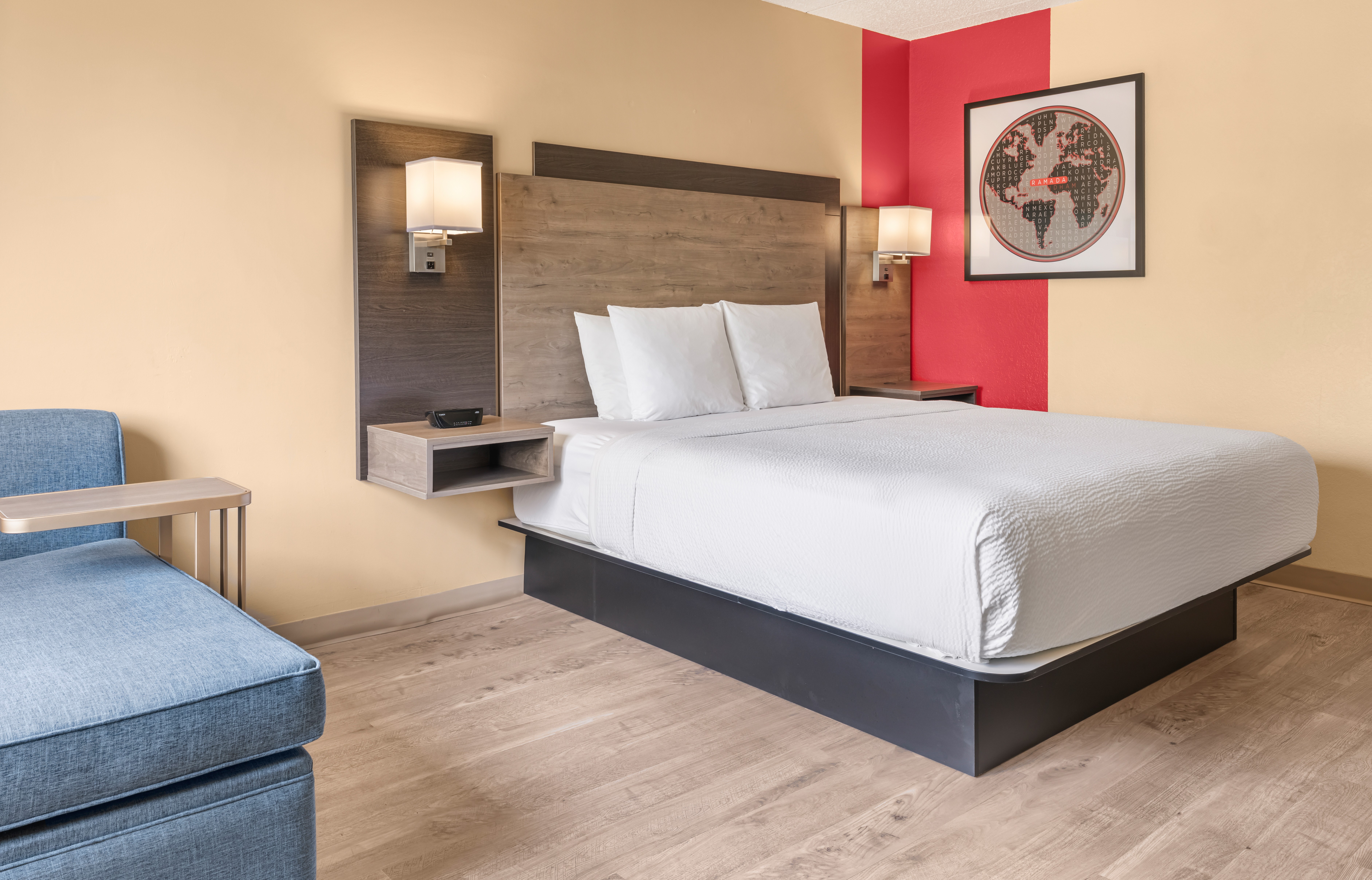 Guest room at the Ramada by Wyndham Minneapolis Golden Valley in Golden Valley, Minnesota