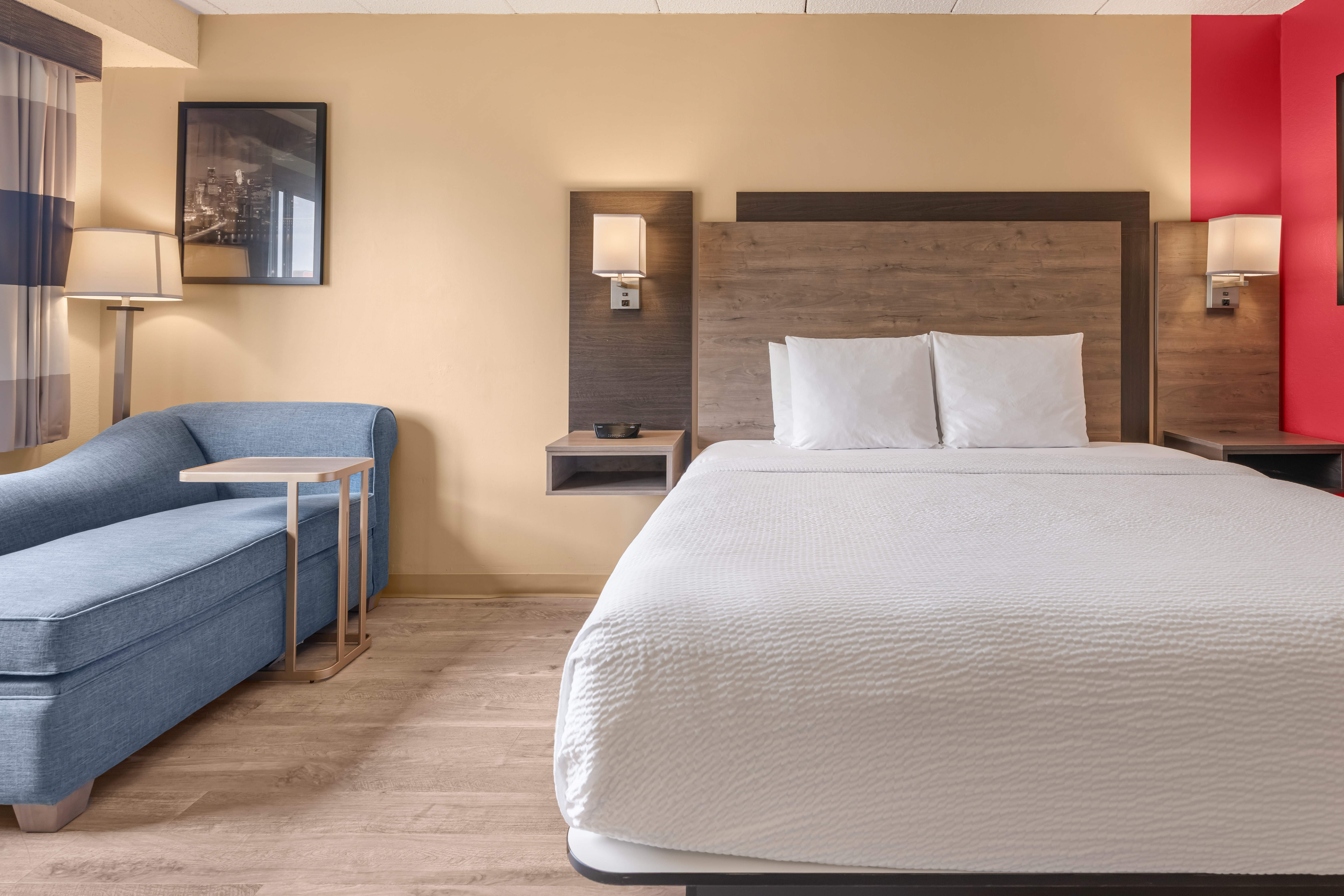 Guest room at the Ramada by Wyndham Minneapolis Golden Valley in Golden Valley, Minnesota