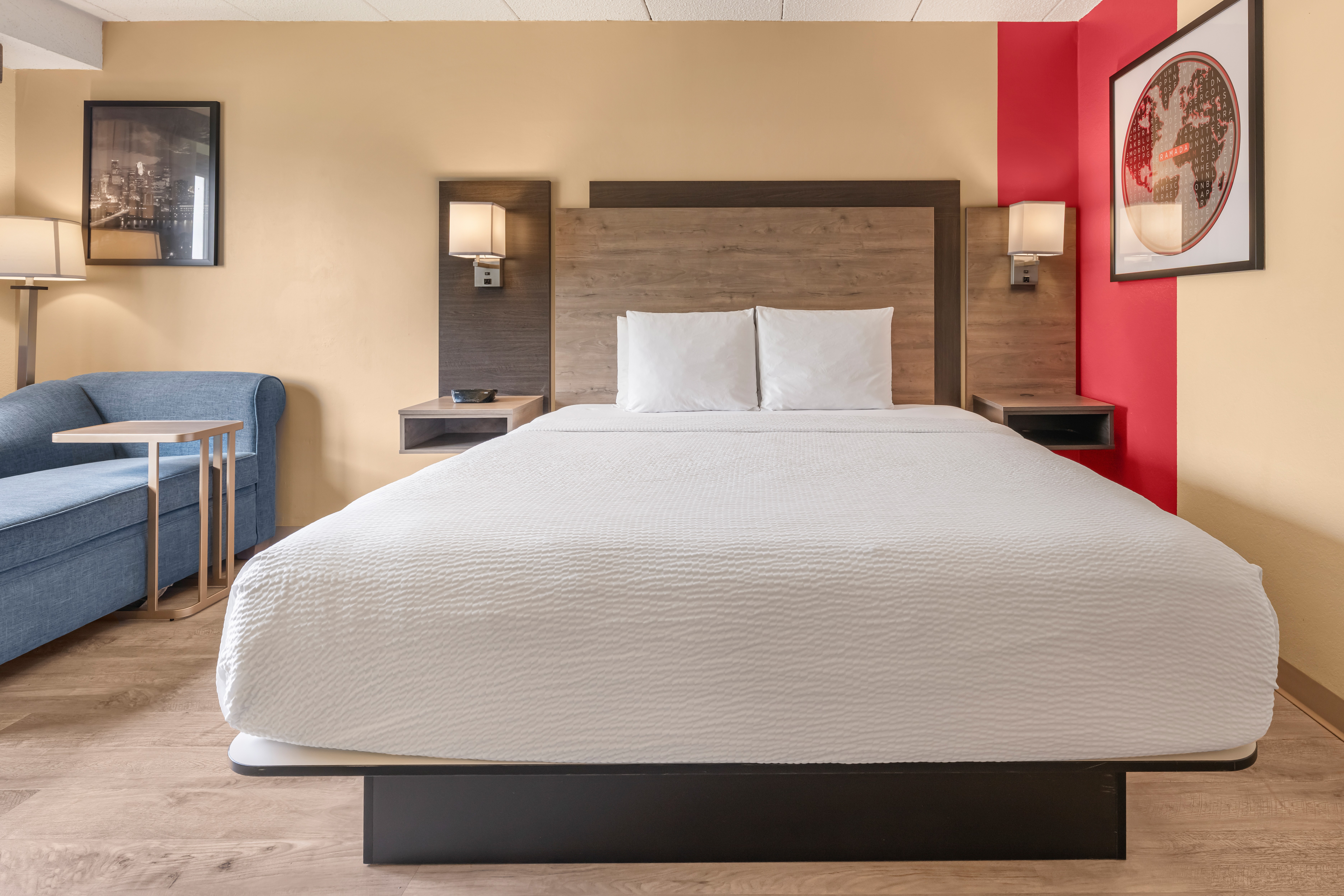 Guest room at the Ramada by Wyndham Minneapolis Golden Valley in Golden Valley, Minnesota