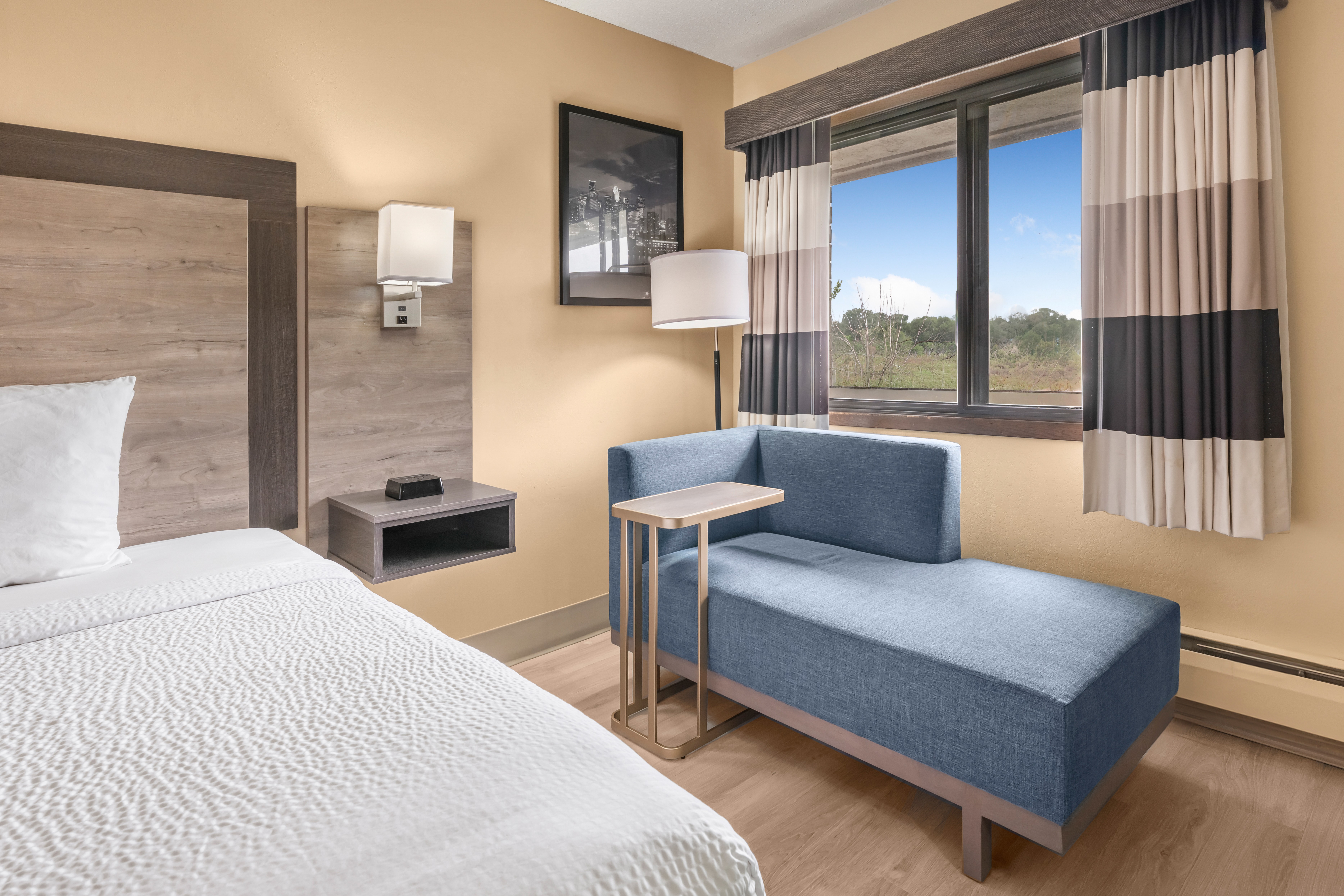 Guest room at the Ramada by Wyndham Minneapolis Golden Valley in Golden Valley, Minnesota