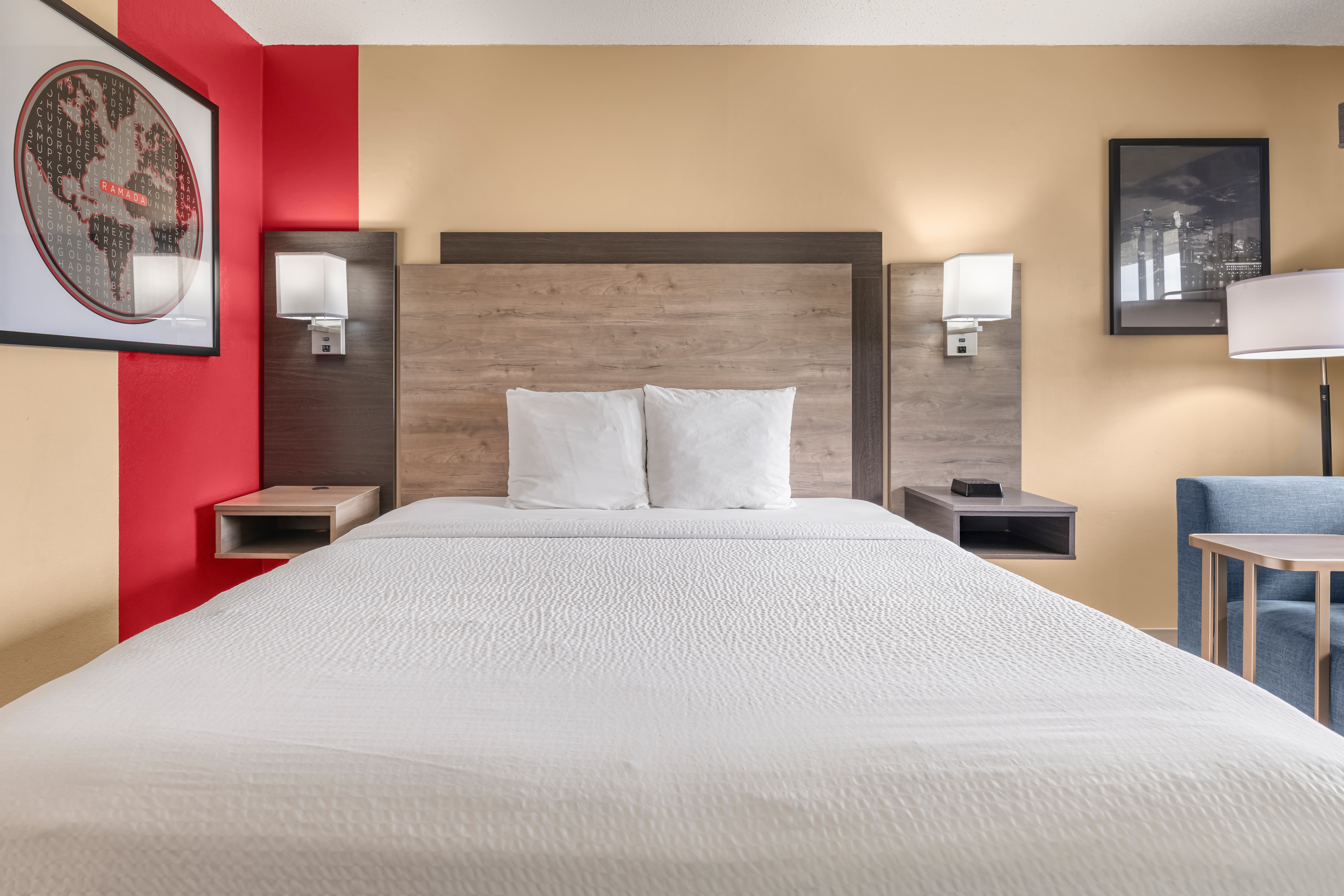 Guest room at the Ramada by Wyndham Minneapolis Golden Valley in Golden Valley, Minnesota