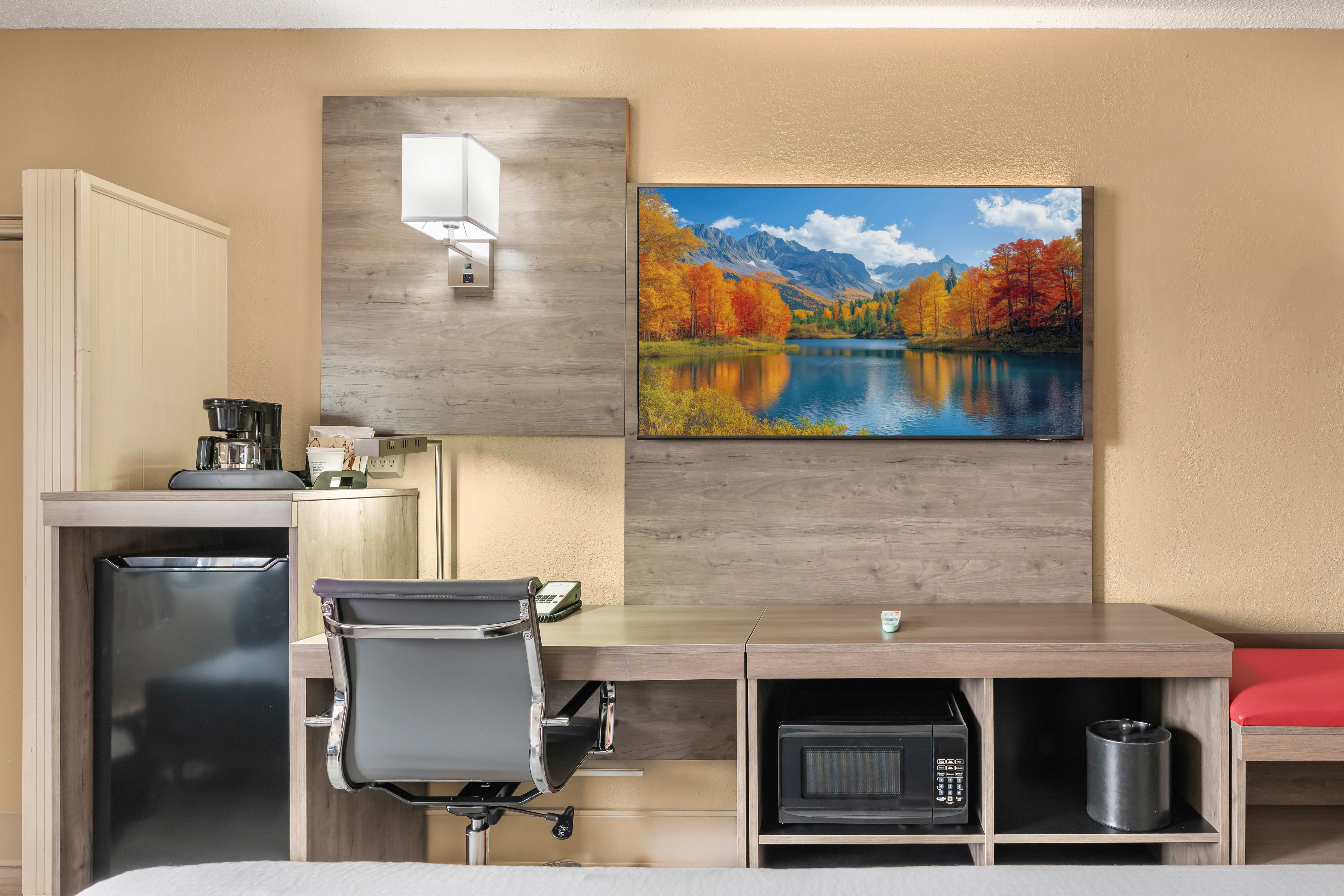 Guest room at the Ramada by Wyndham Minneapolis Golden Valley in Golden Valley, Minnesota