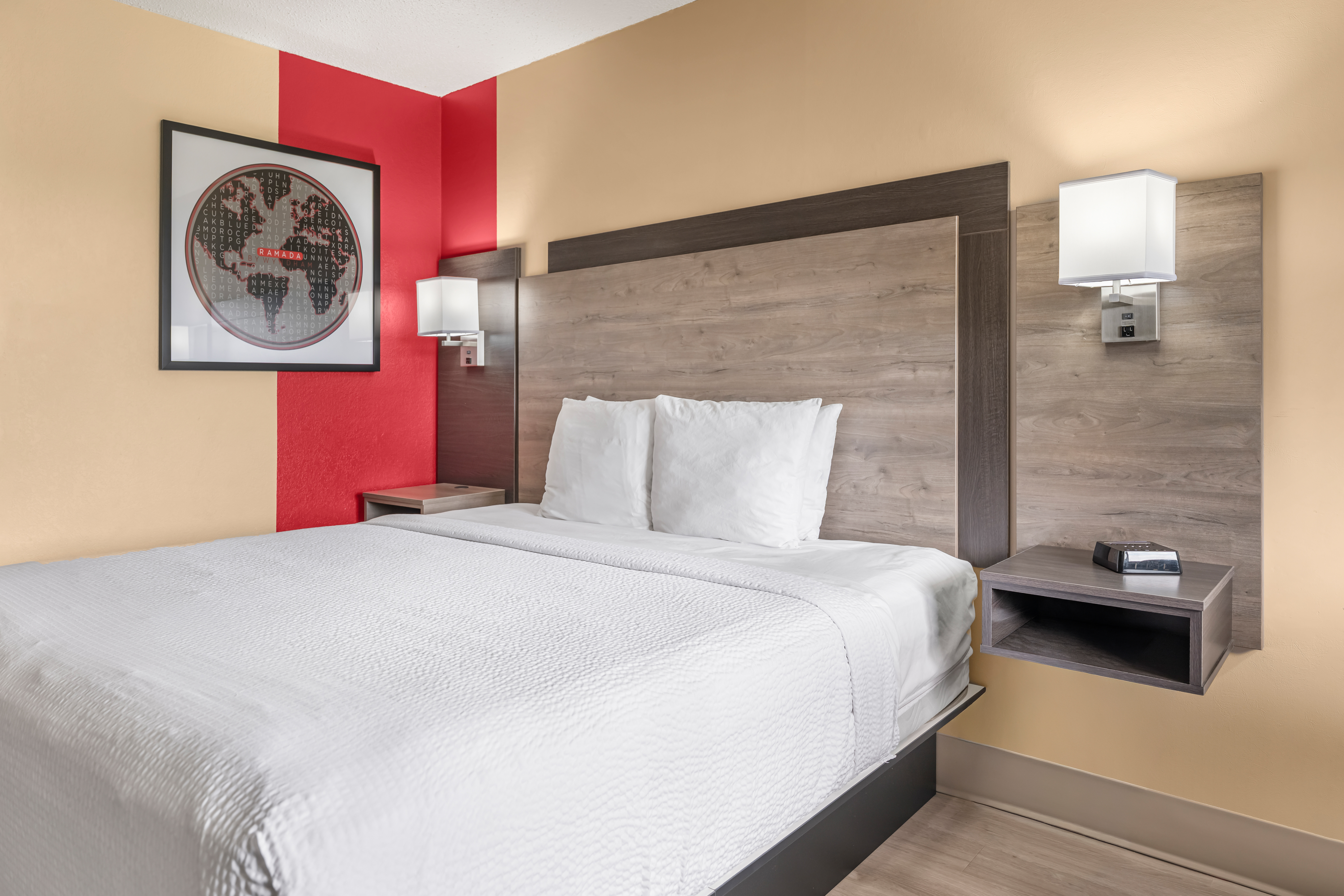 Guest room at the Ramada by Wyndham Minneapolis Golden Valley in Golden Valley, Minnesota
