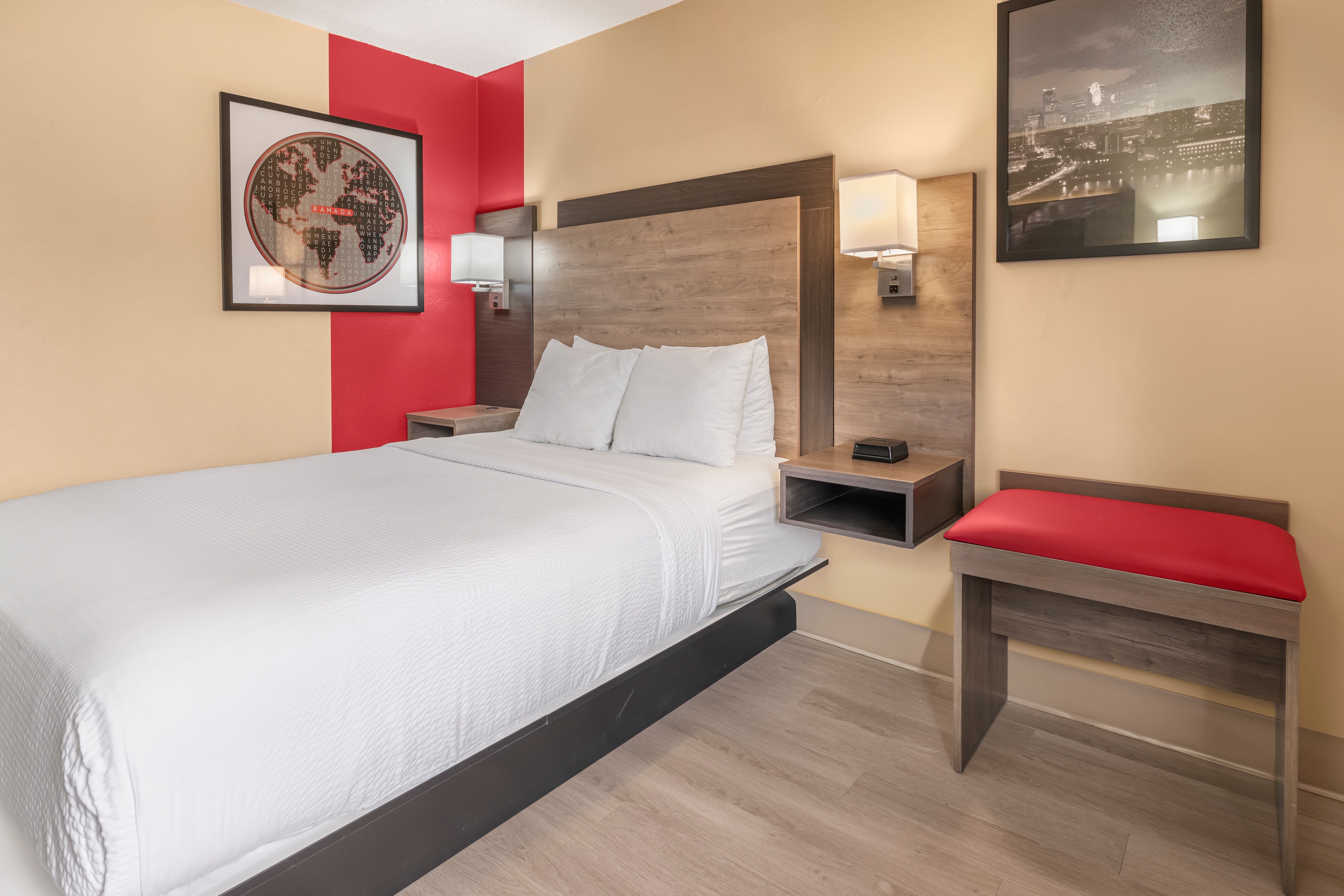 Guest room at the Ramada by Wyndham Minneapolis Golden Valley in Golden Valley, Minnesota