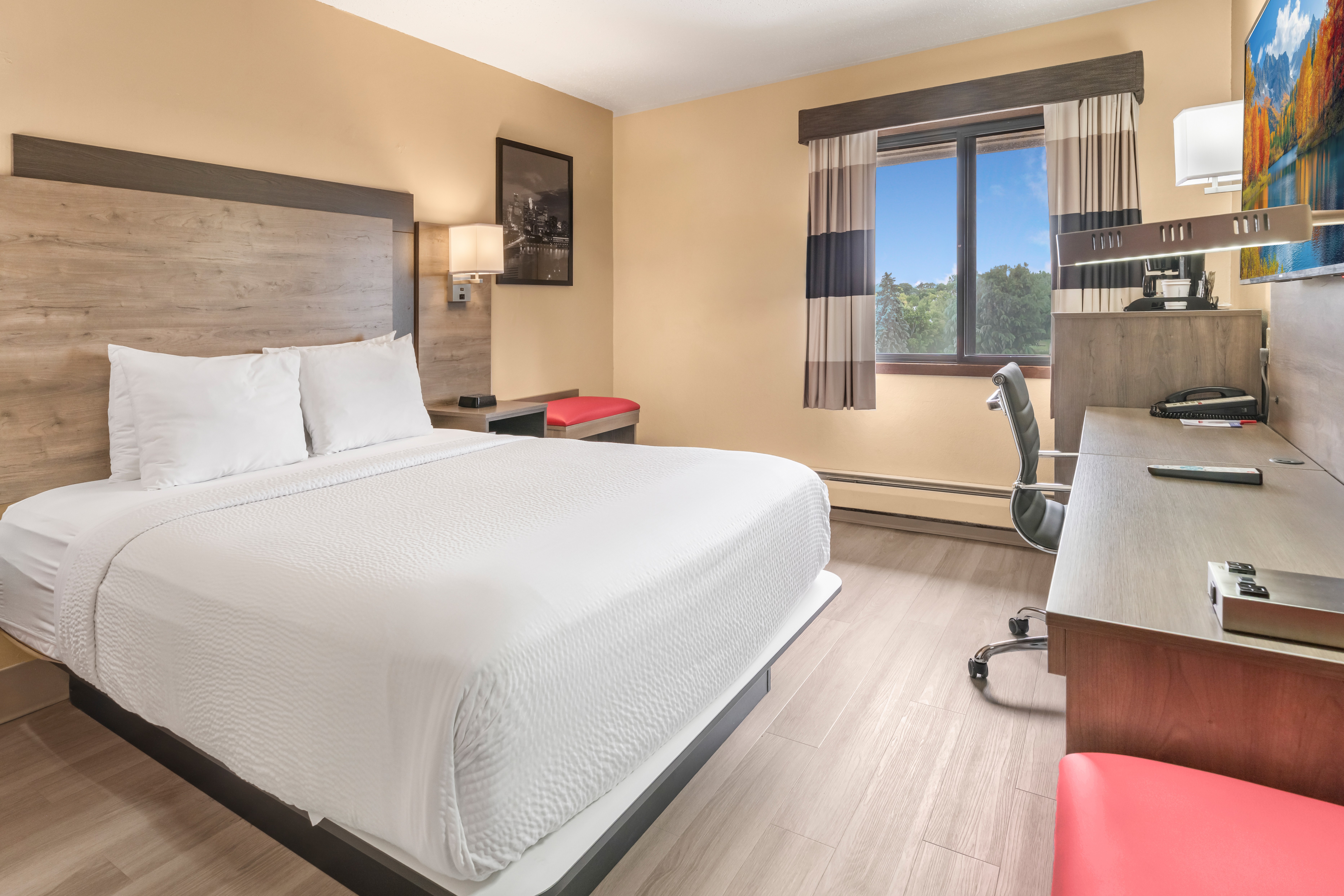 Guest room at the Ramada by Wyndham Minneapolis Golden Valley in Golden Valley, Minnesota