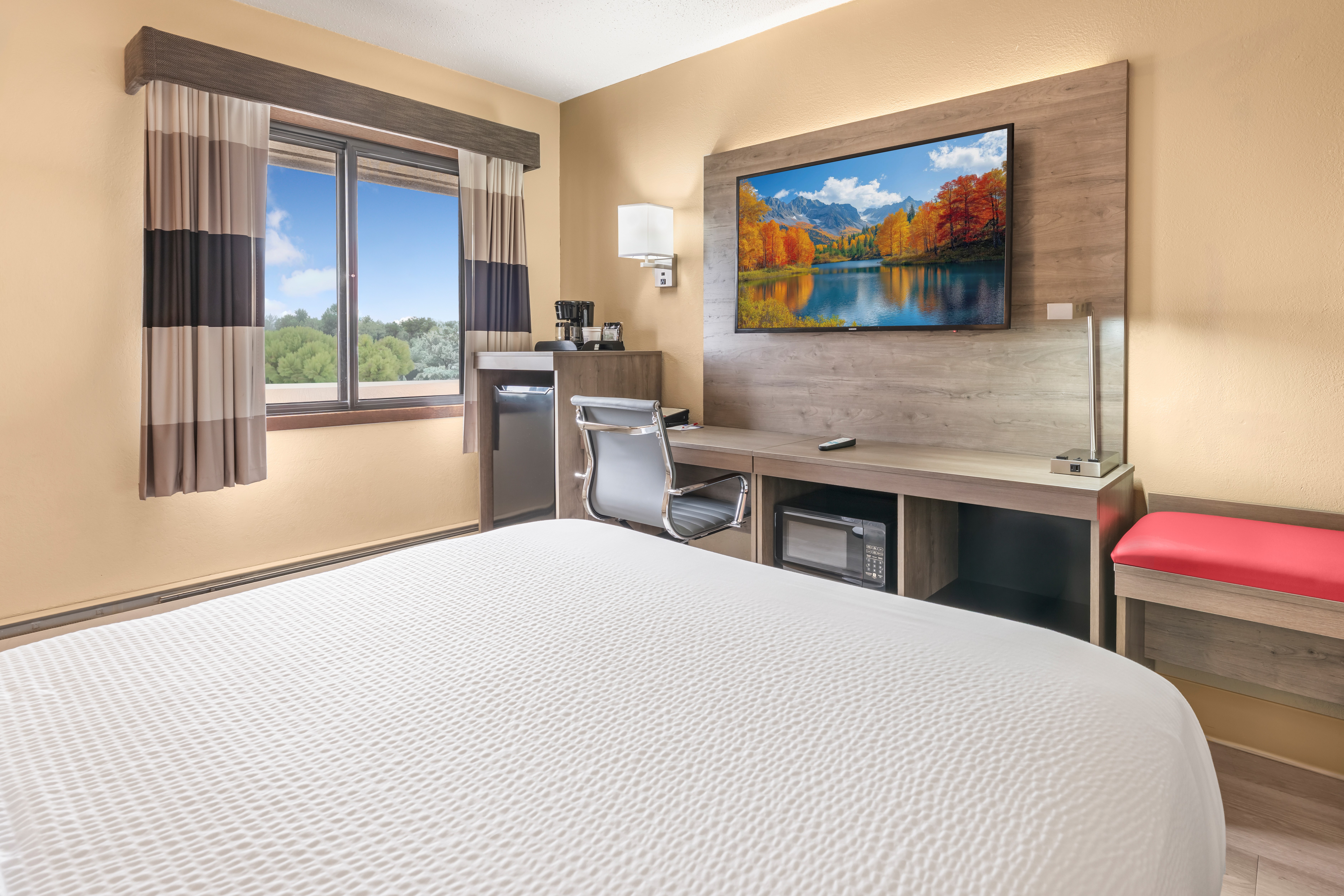 Guest room at the Ramada by Wyndham Minneapolis Golden Valley in Golden Valley, Minnesota